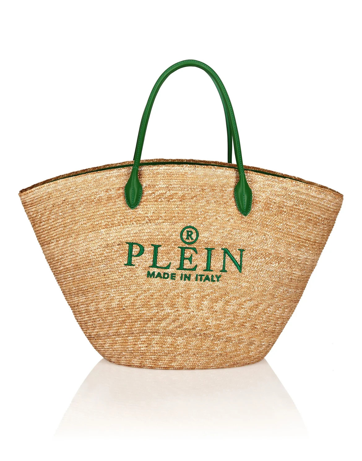 Raffia Handle Bag Iconic Plein, цвет: Бежевый
