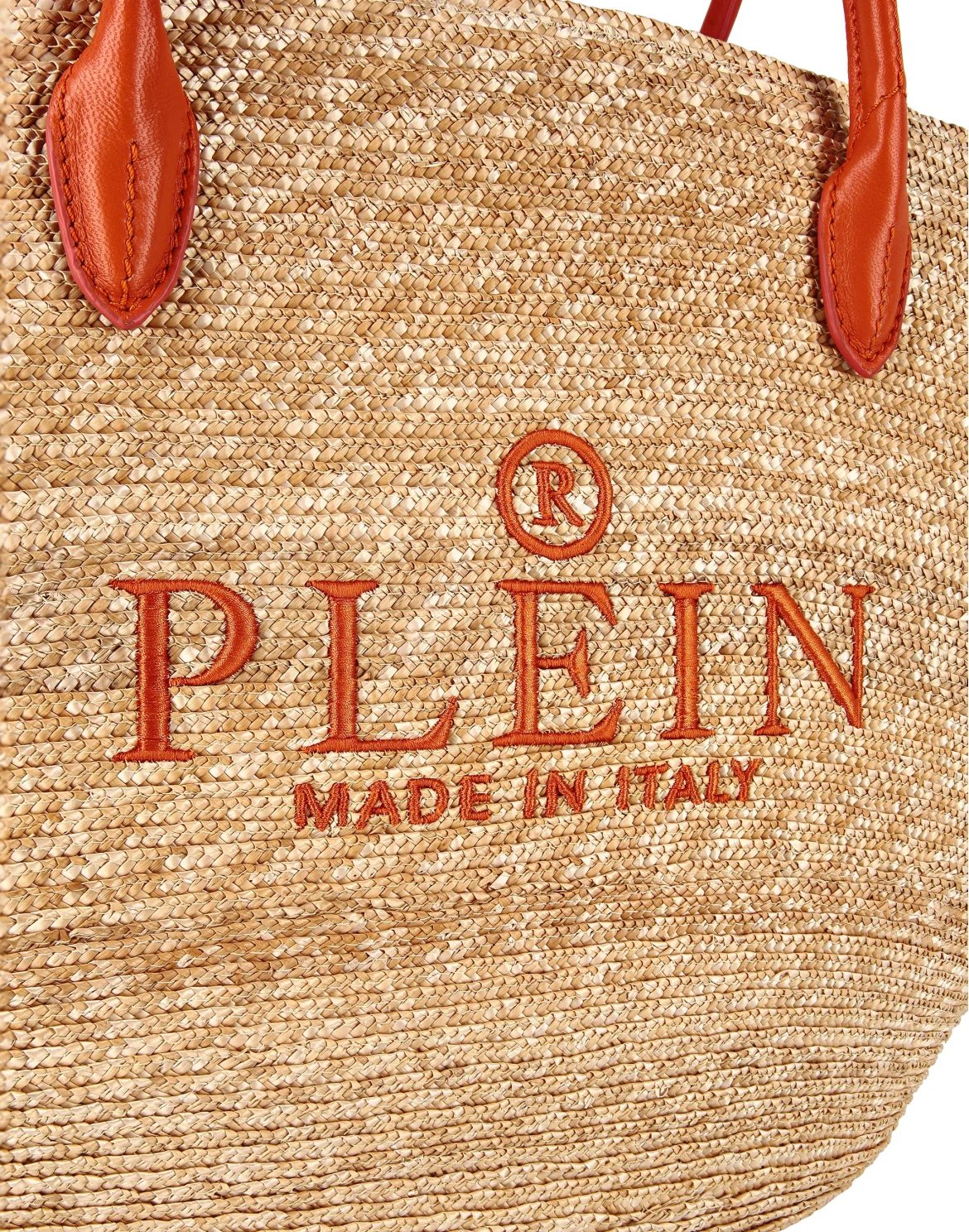 Raffia Handle Bag Iconic Plein, цвет: Бежевый