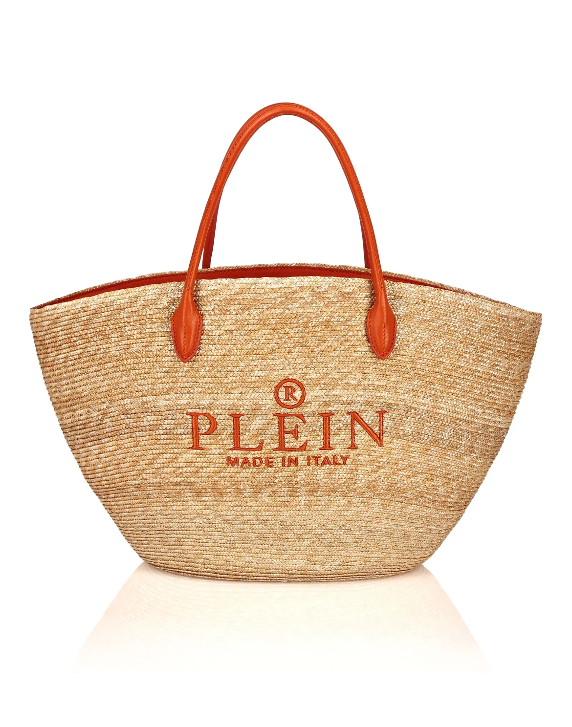 Raffia Handle Bag Iconic Plein, цвет: Бежевый