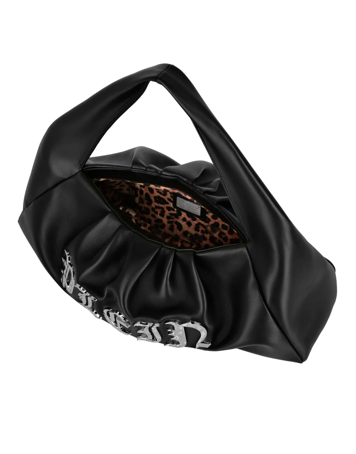 Large Softy Nappa Shoulder Bag Gothic Plein, цвет: Черный