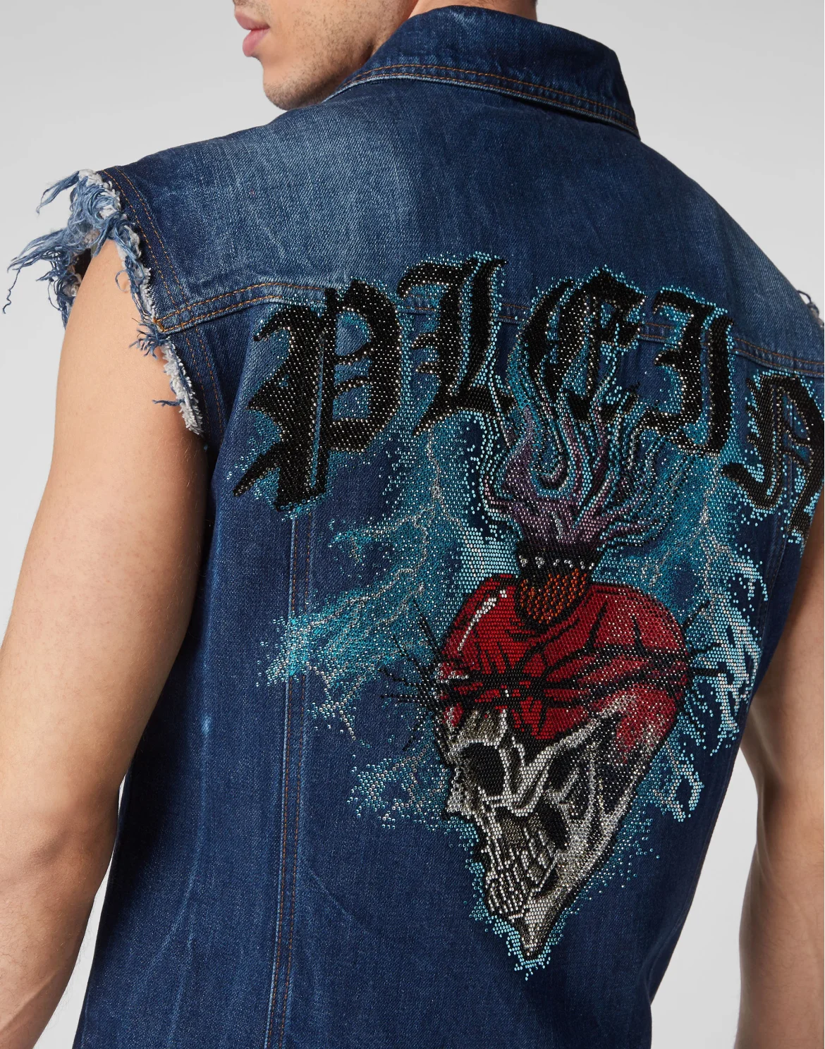 Denim Vest Love Tattoo, цвет: Синий