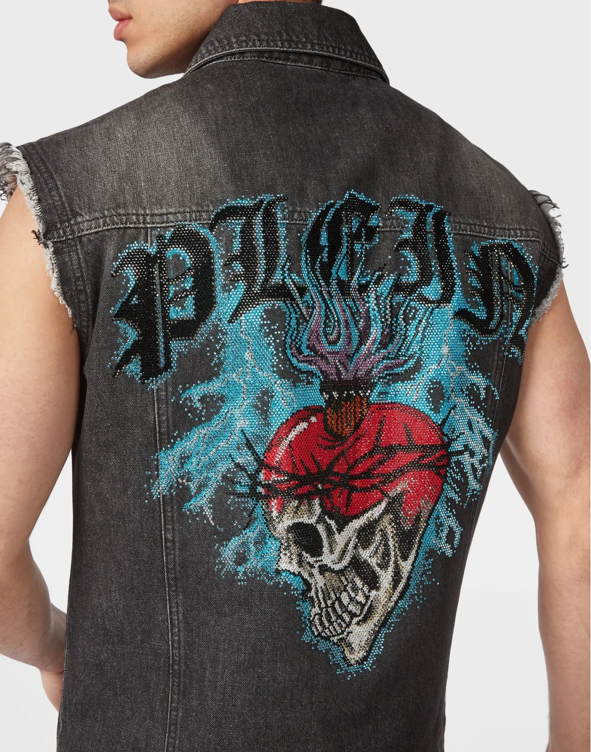 Denim Vest Love Tattoo, цвет: Серый