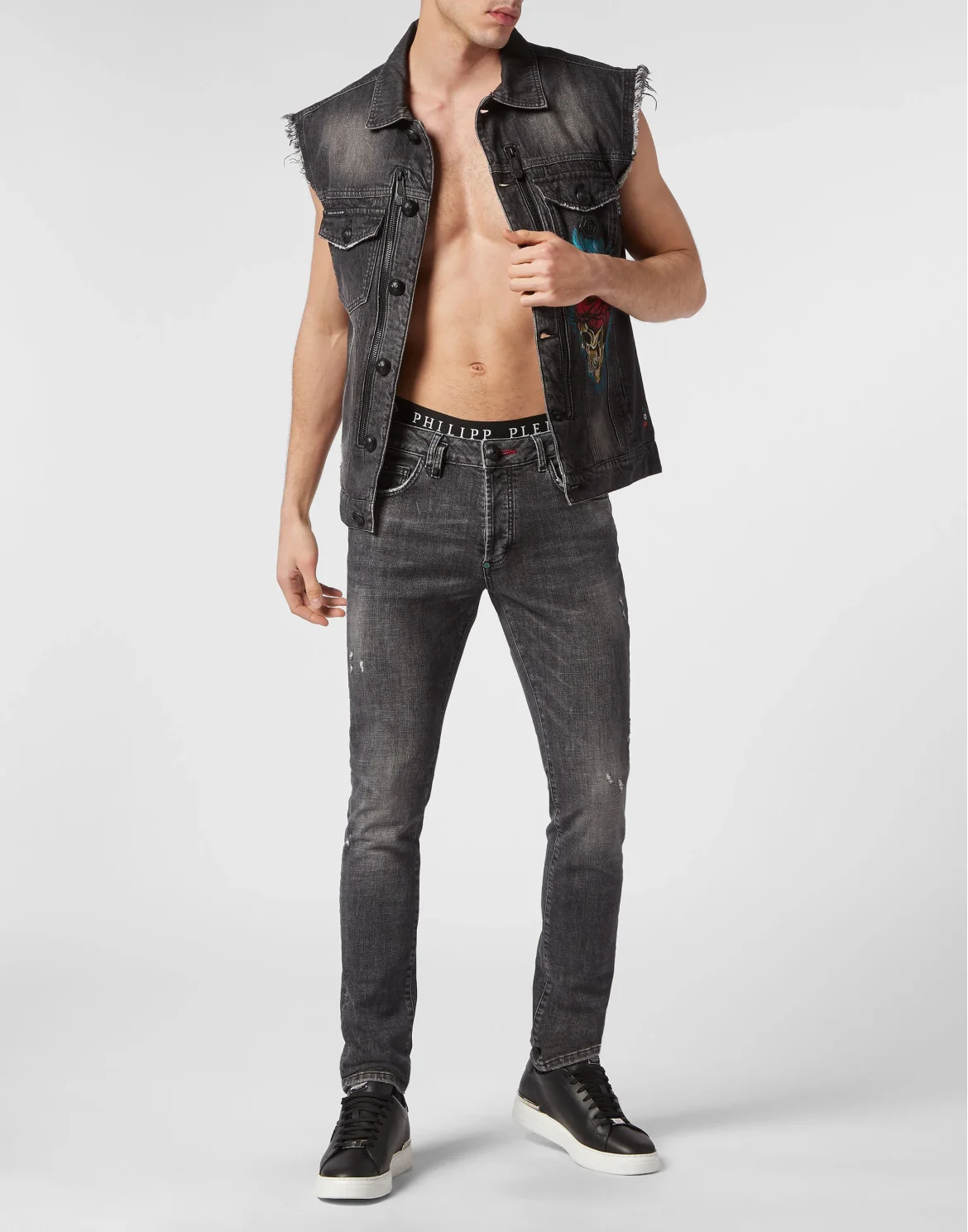 Denim Vest Love Tattoo, цвет: Серый