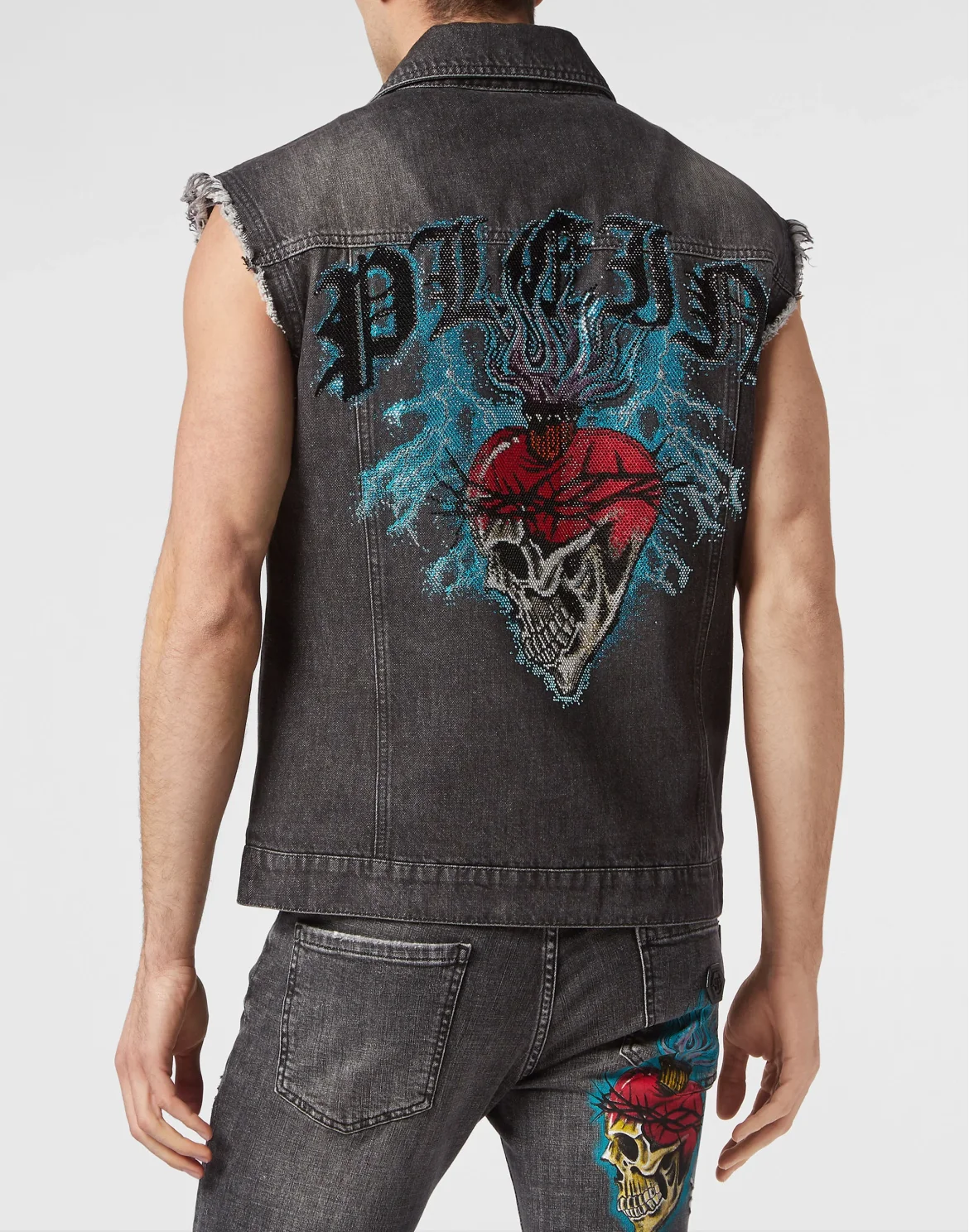 Denim Vest Love Tattoo, цвет: Серый