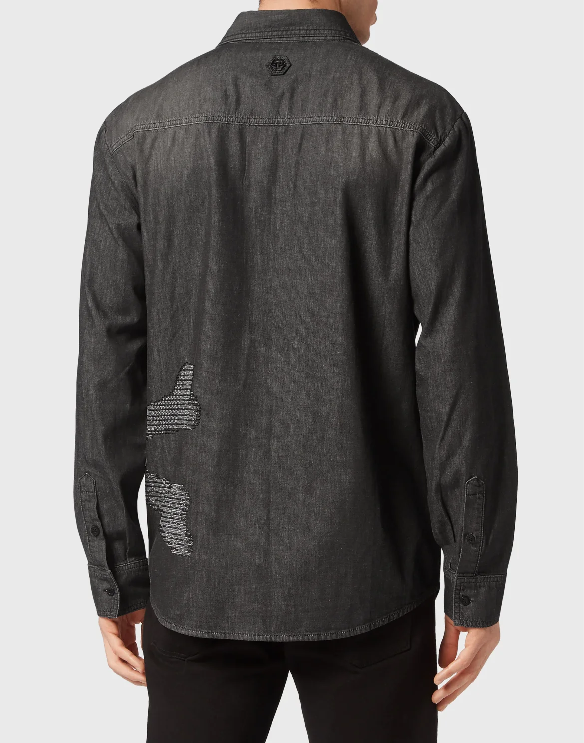 Denim Shirt LS Skull&Bones, цвет: Черный
