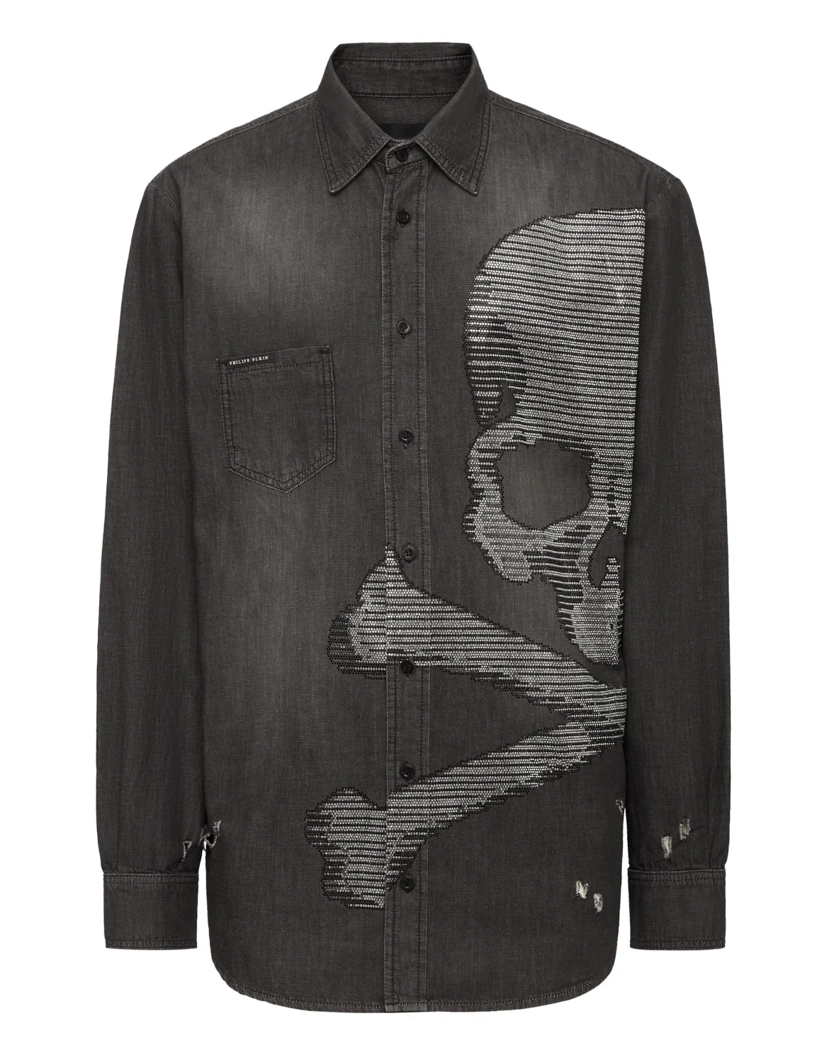 Denim Shirt LS Skull&Bones, цвет: Черный