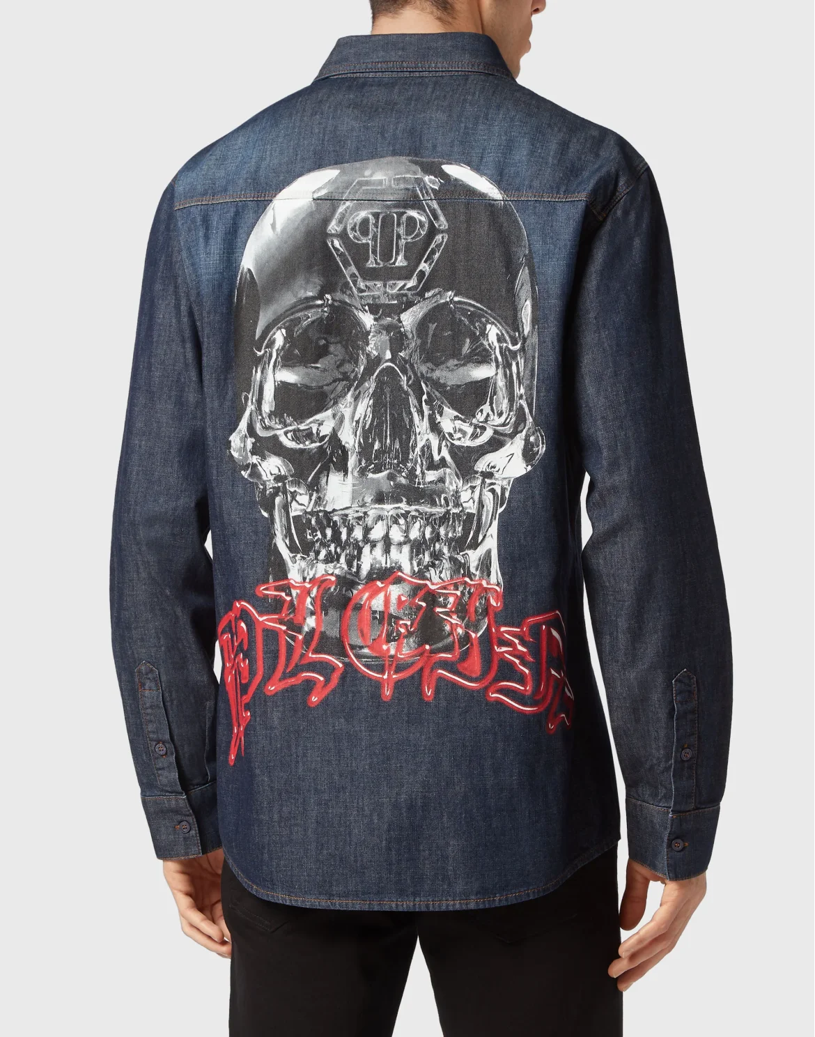 Denim Shirt LS Glass Skull, цвет: Синий