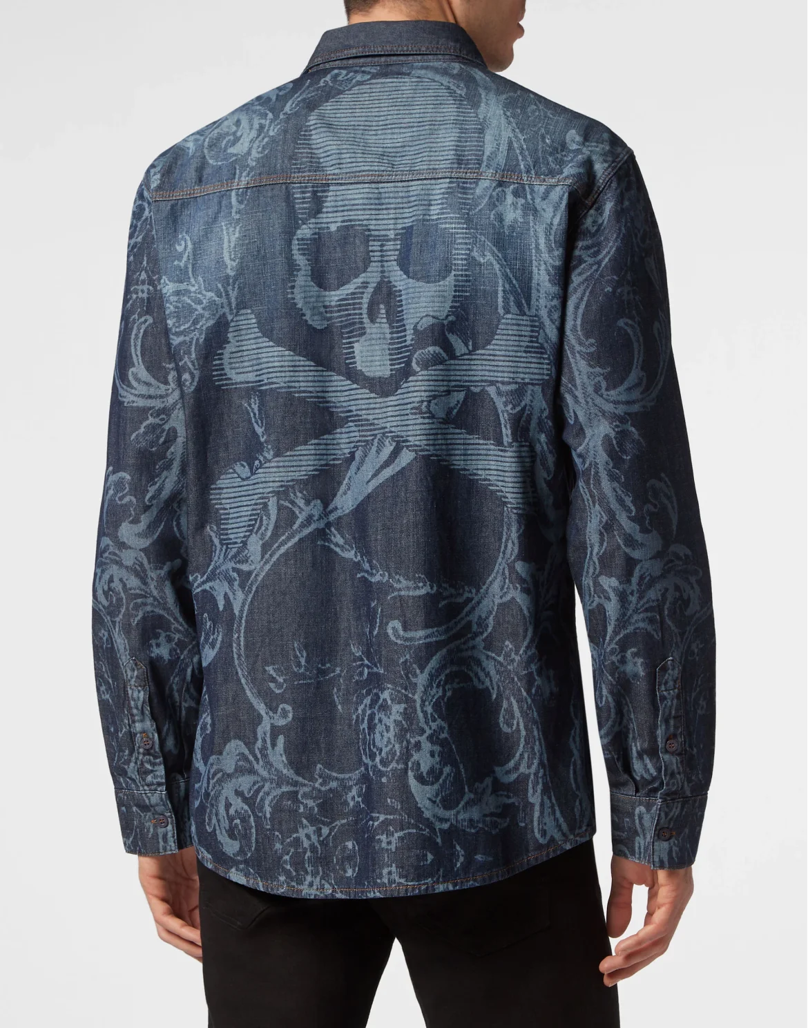 Denim Shirt LS Skull&Bones, цвет: Синий