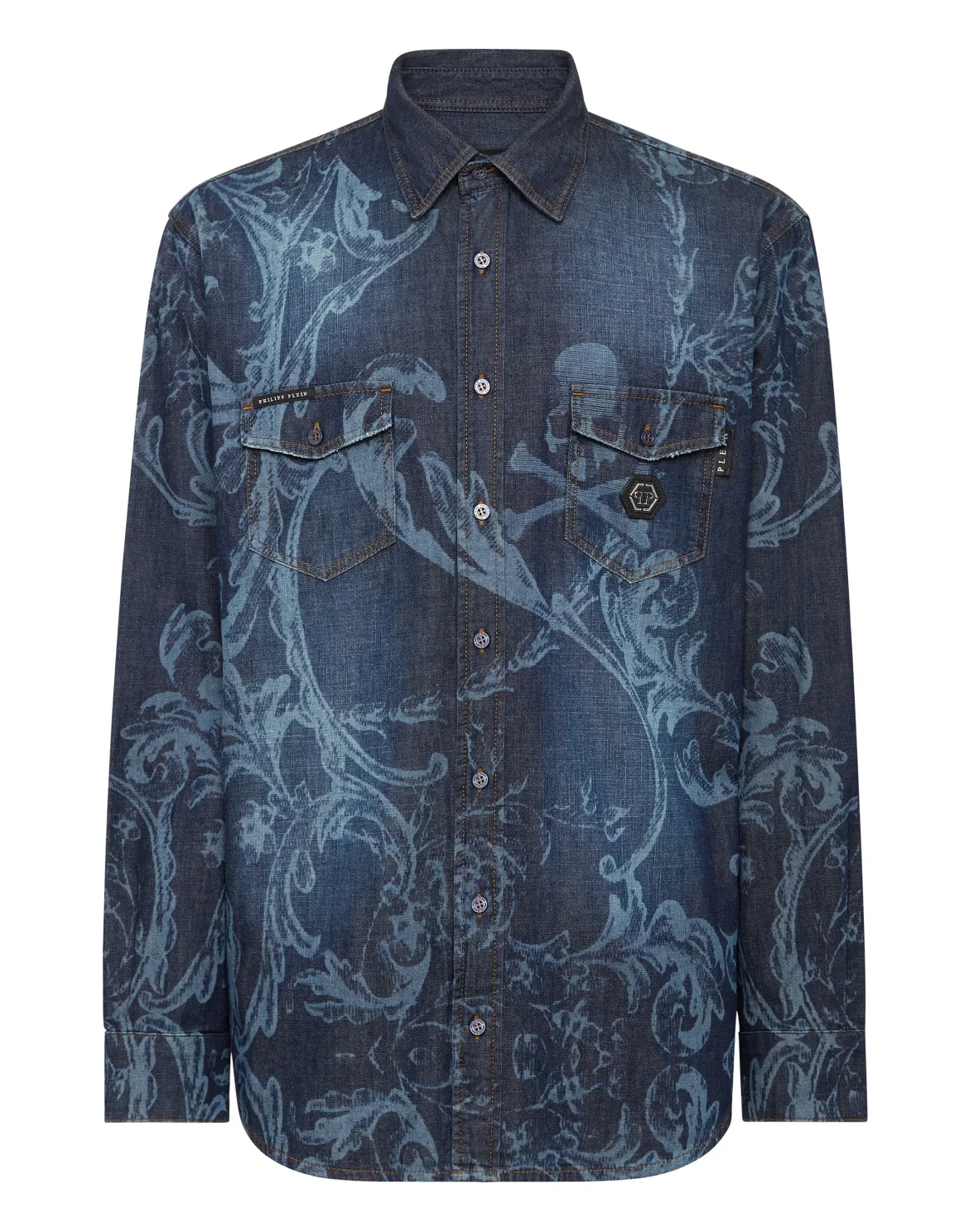 Denim Shirt LS Skull&Bones, цвет: Синий