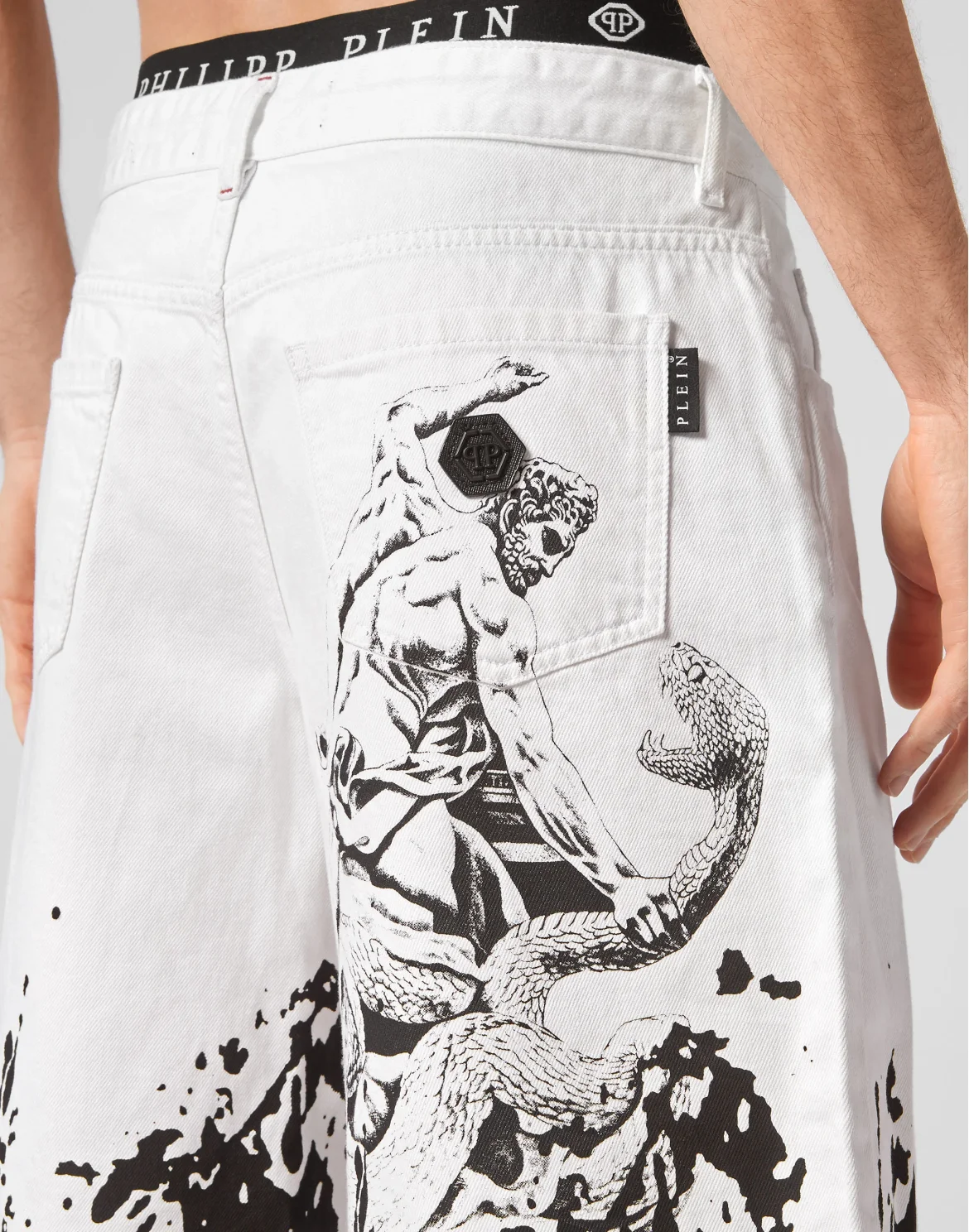Denim Shorts Mikonos fit Tattoo, цвет: Белый