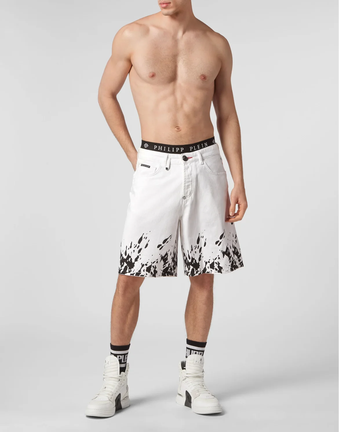 Denim Shorts Mikonos fit Tattoo, цвет: Белый