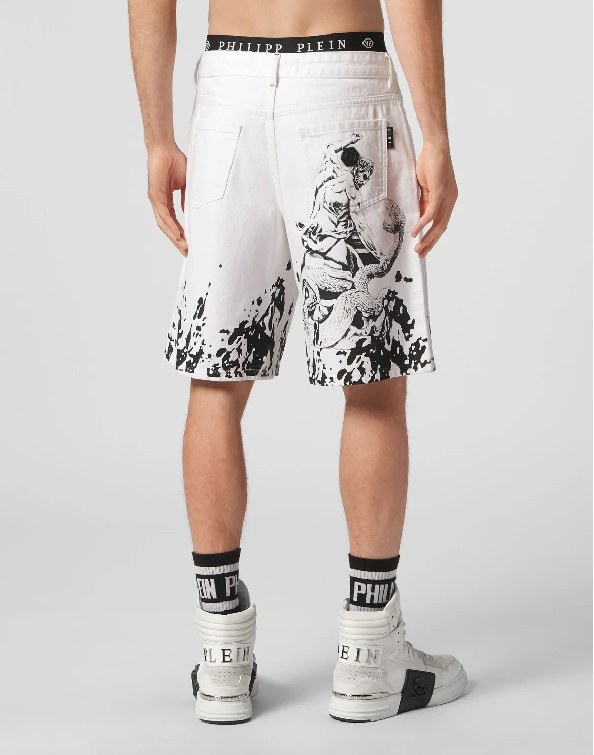 Denim Shorts Mikonos fit Tattoo, цвет: Белый
