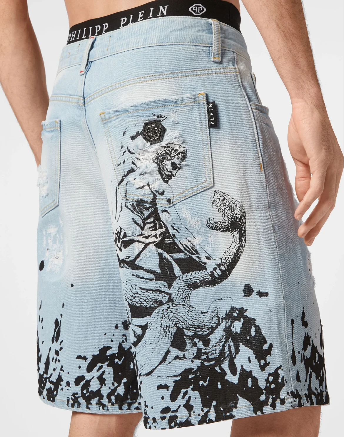 Denim Shorts Mikonos fit Tattoo, цвет: Голубой