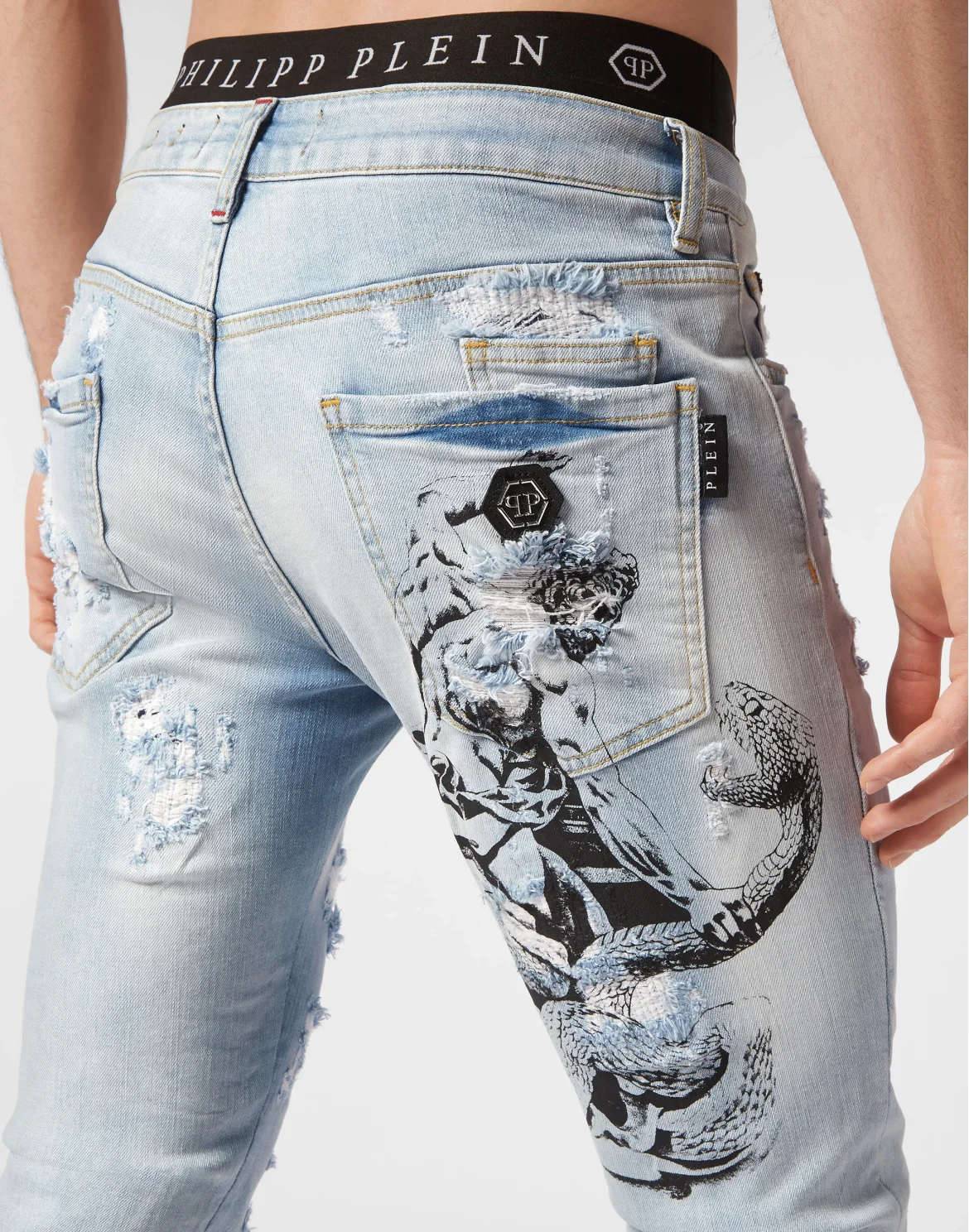 Denim Trousers Super Straight Cut Tattoo, цвет: Голубой