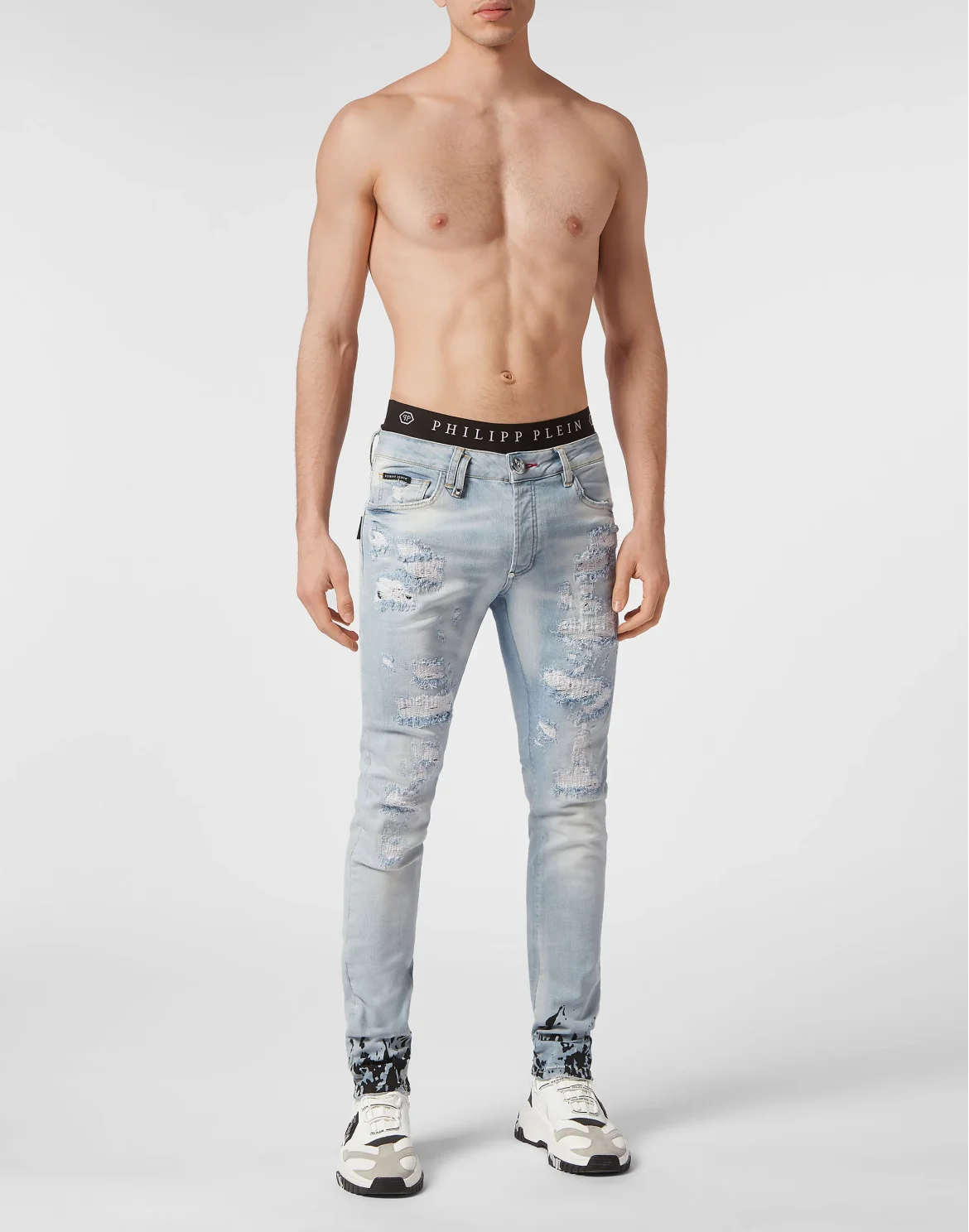 Denim Trousers Super Straight Cut Tattoo, цвет: Голубой