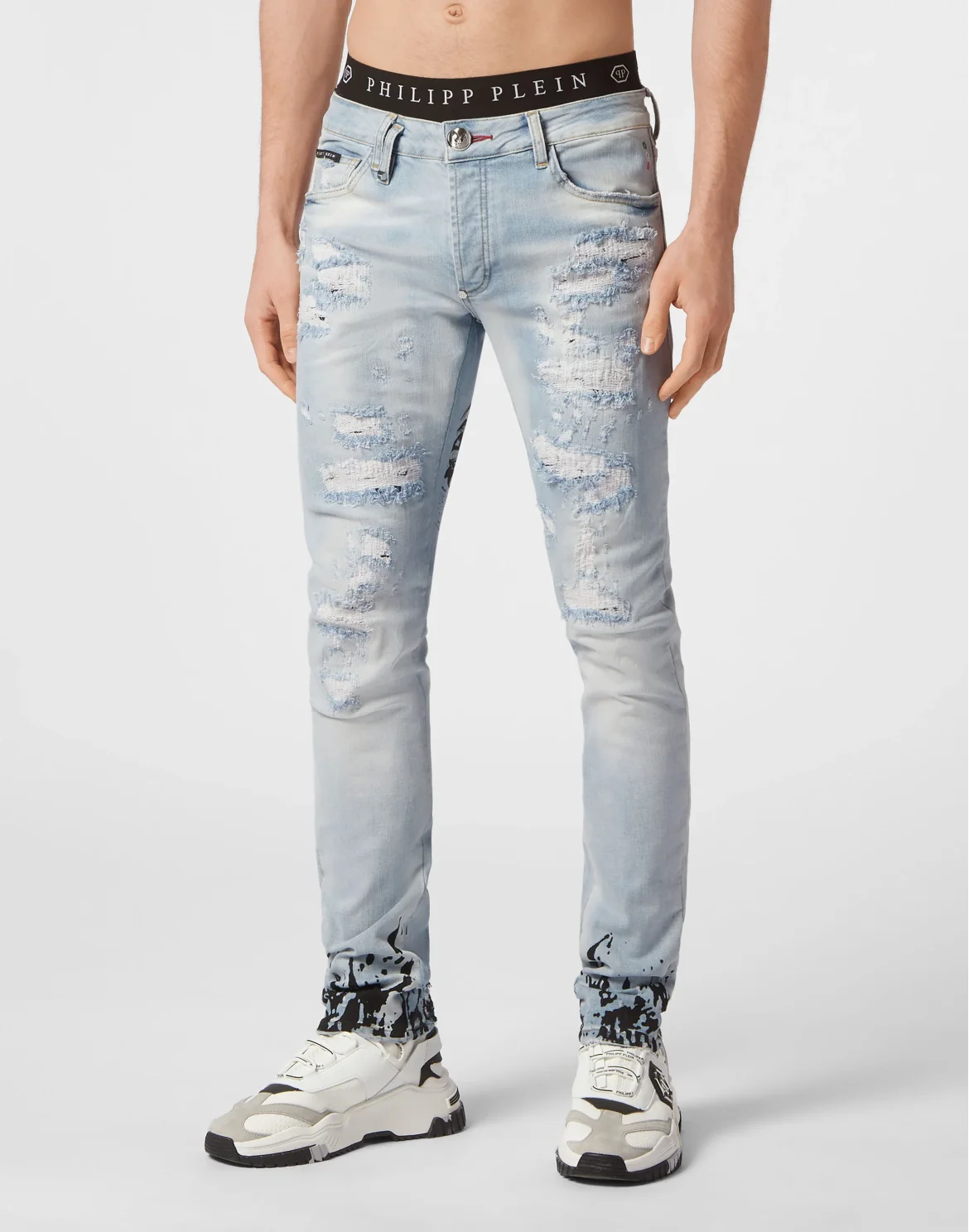 Denim Trousers Super Straight Cut Tattoo, цвет: Голубой
