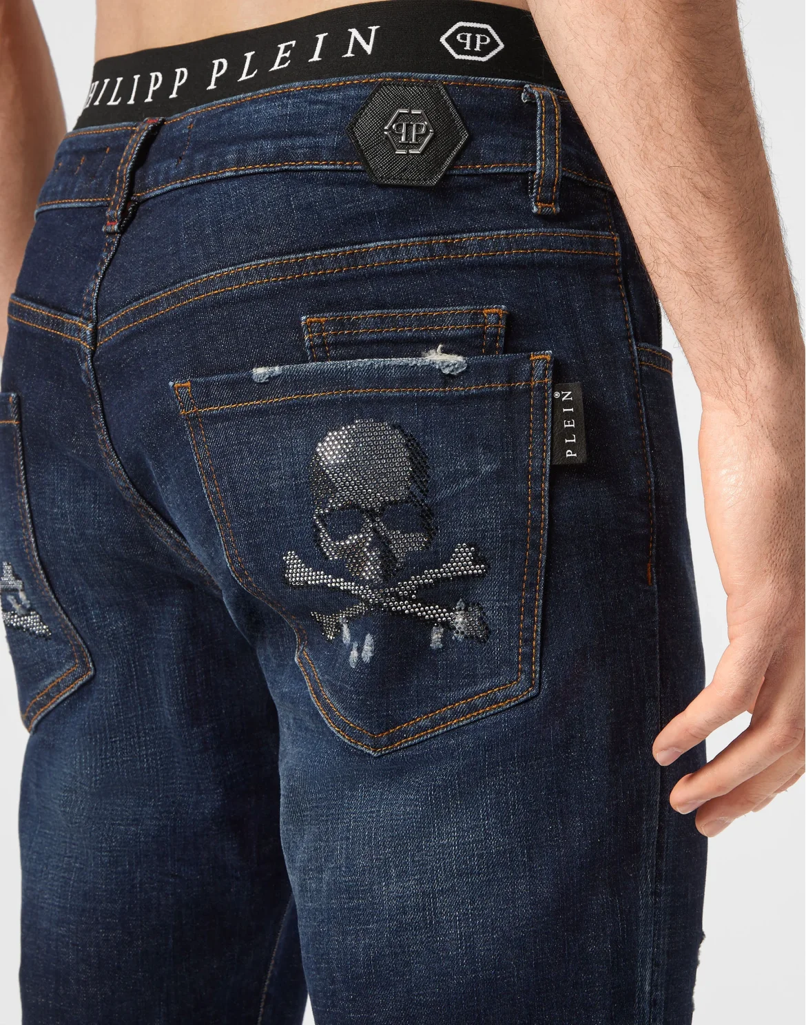 Denim Trousers Super Straight Cut Skull&Bones, цвет: Синий