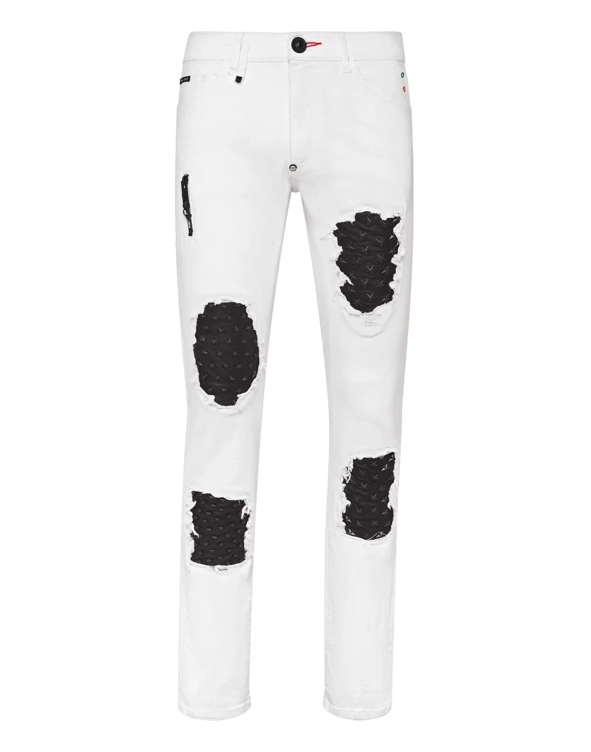 Denim Trousers Biker Fit Stars, цвет: Белый