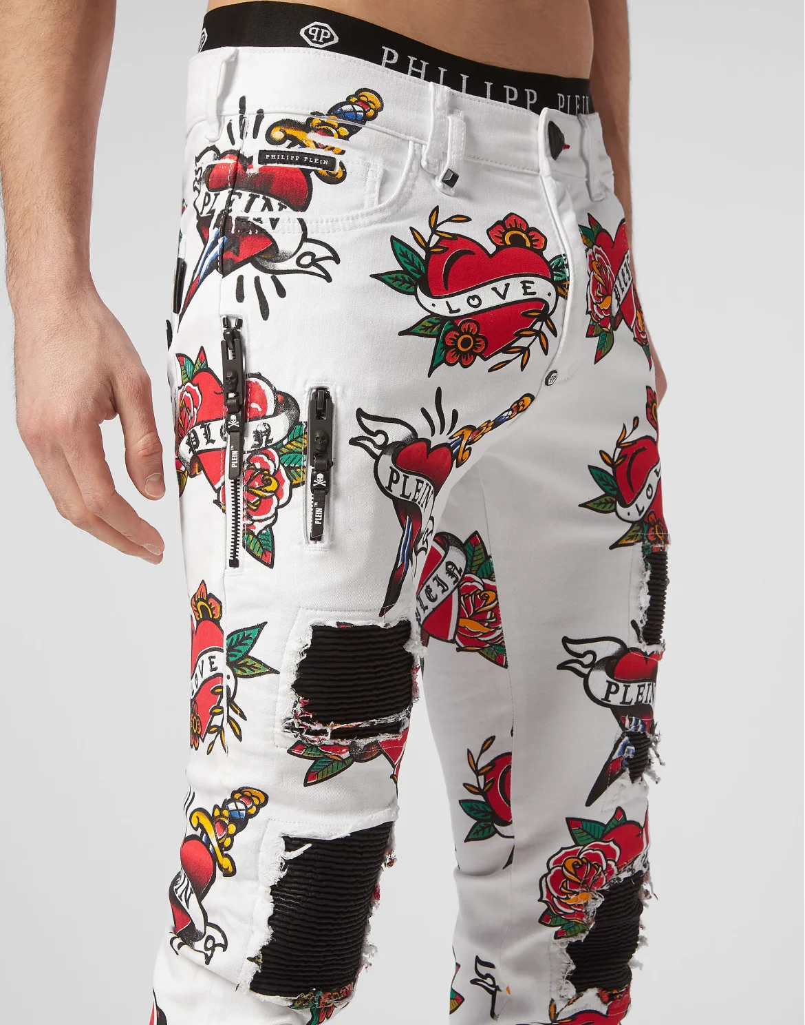 Biker Trousers Love, цвет: Белый