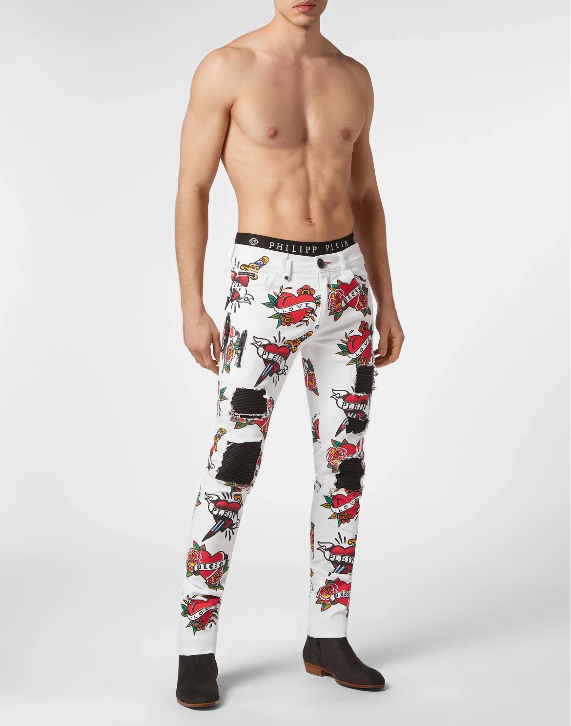 Biker Trousers Love, цвет: Белый