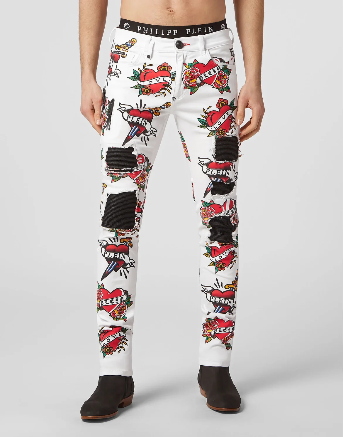 Biker Trousers Love, цвет: Белый