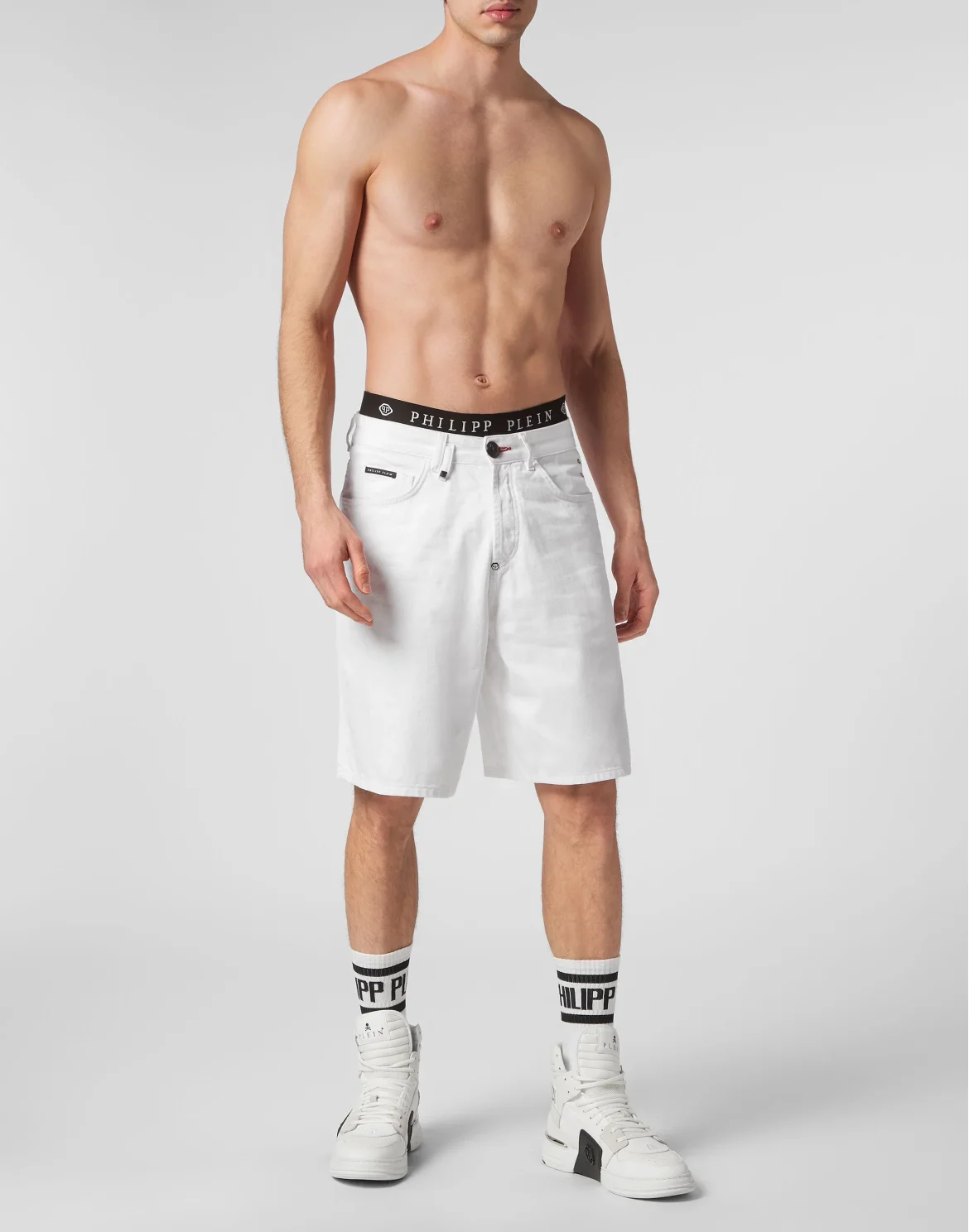Denim Shorts Mykonos Fit, цвет: Белый