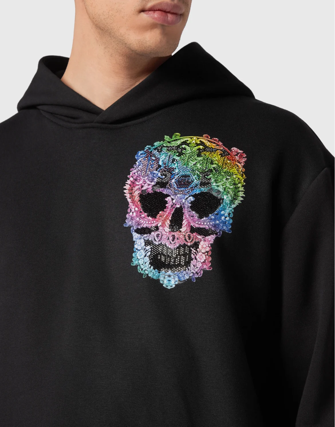 Hoodie sweatshirt Baroque Skull, цвет: Черный