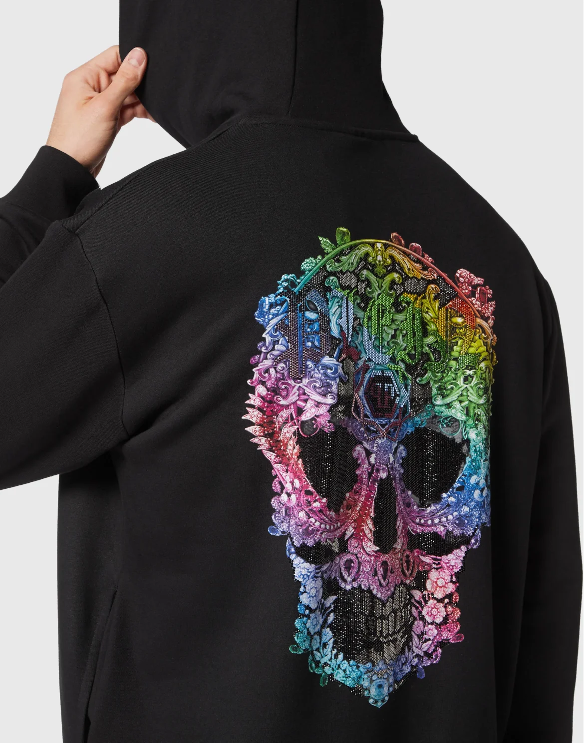 Hoodie sweatshirt Baroque Skull, цвет: Черный