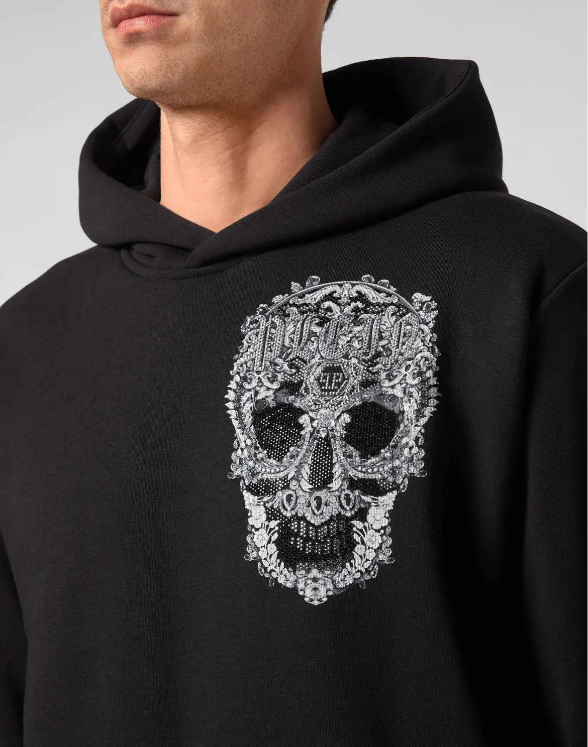 Hoodie sweatshirt Baroque Skull, цвет: Черный