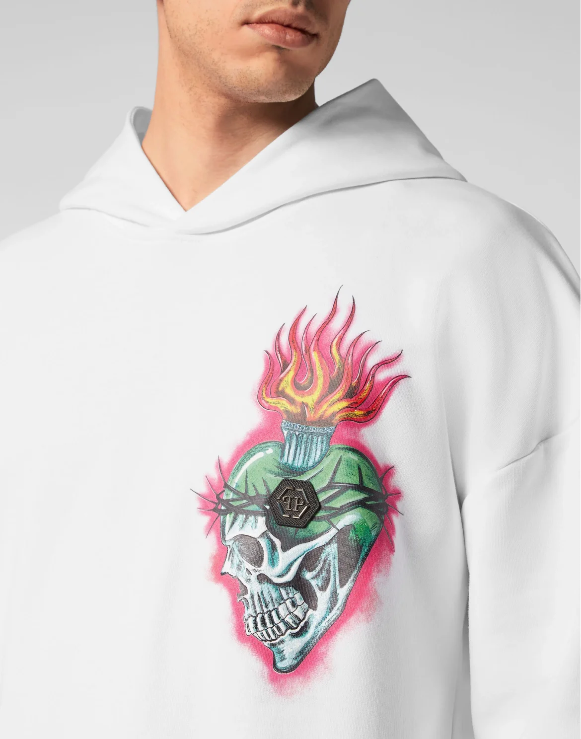 Hoodie Sweatshirt Love Tattoo, цвет: Белый