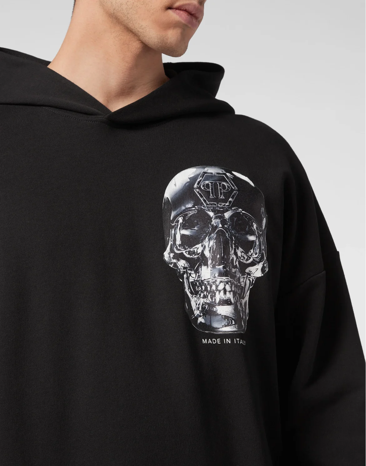 Hoodie Sweatshirt Glass Skull, цвет: Черный