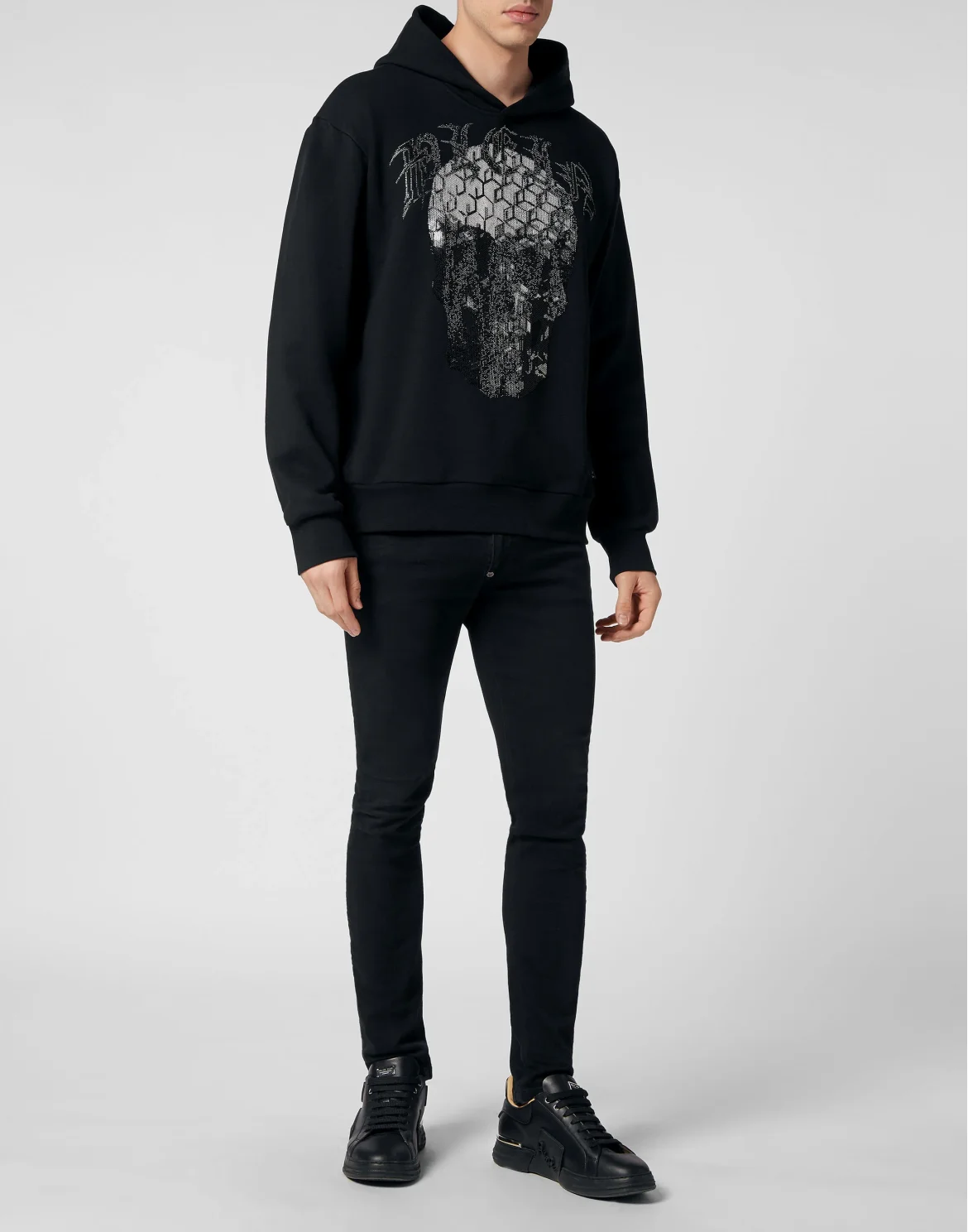 Hoodie sweatshirt Skull and Plein, цвет: Черный