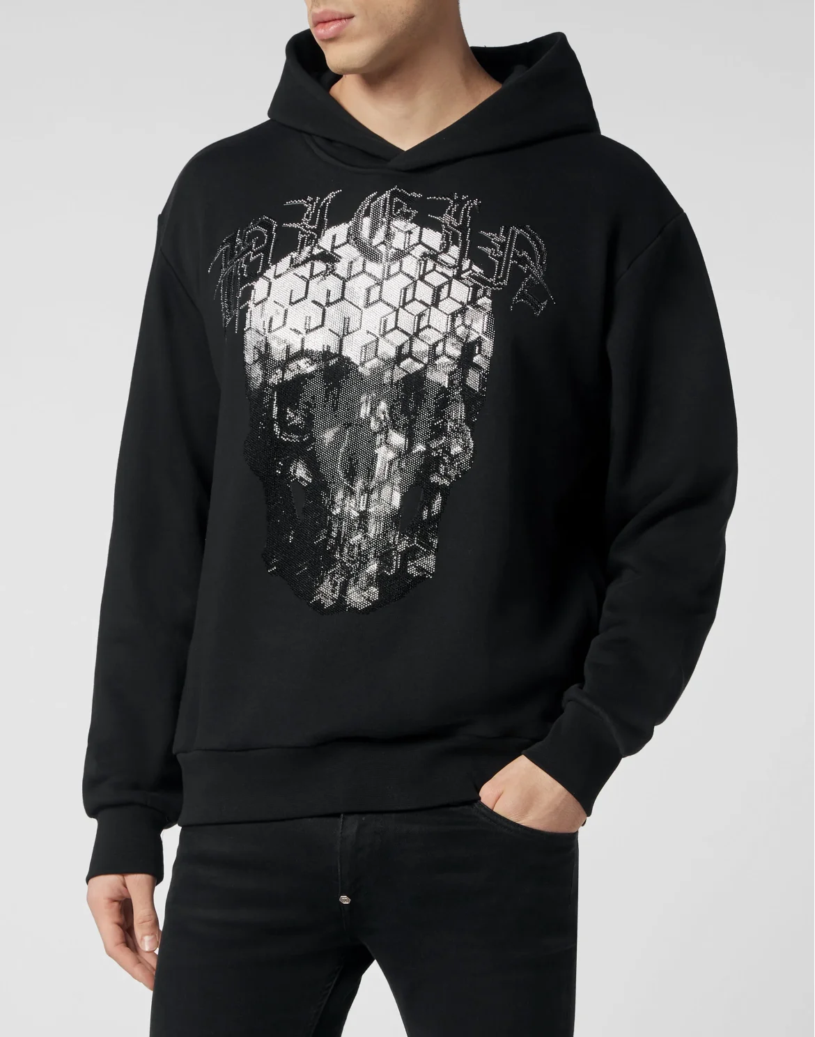 Hoodie sweatshirt Skull and Plein, цвет: Черный