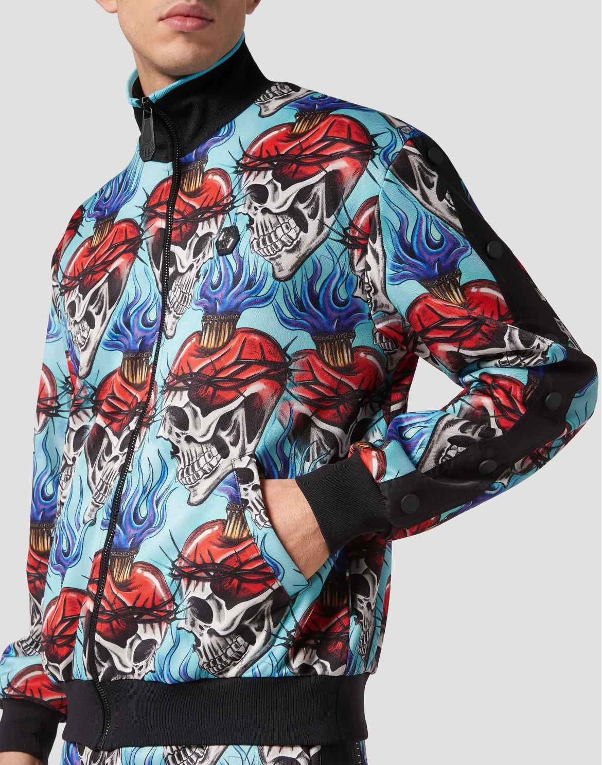 Triacetate Jogging Tracksuit: Top/Trousers Love Tattoo, цвет: Бирюзовый
