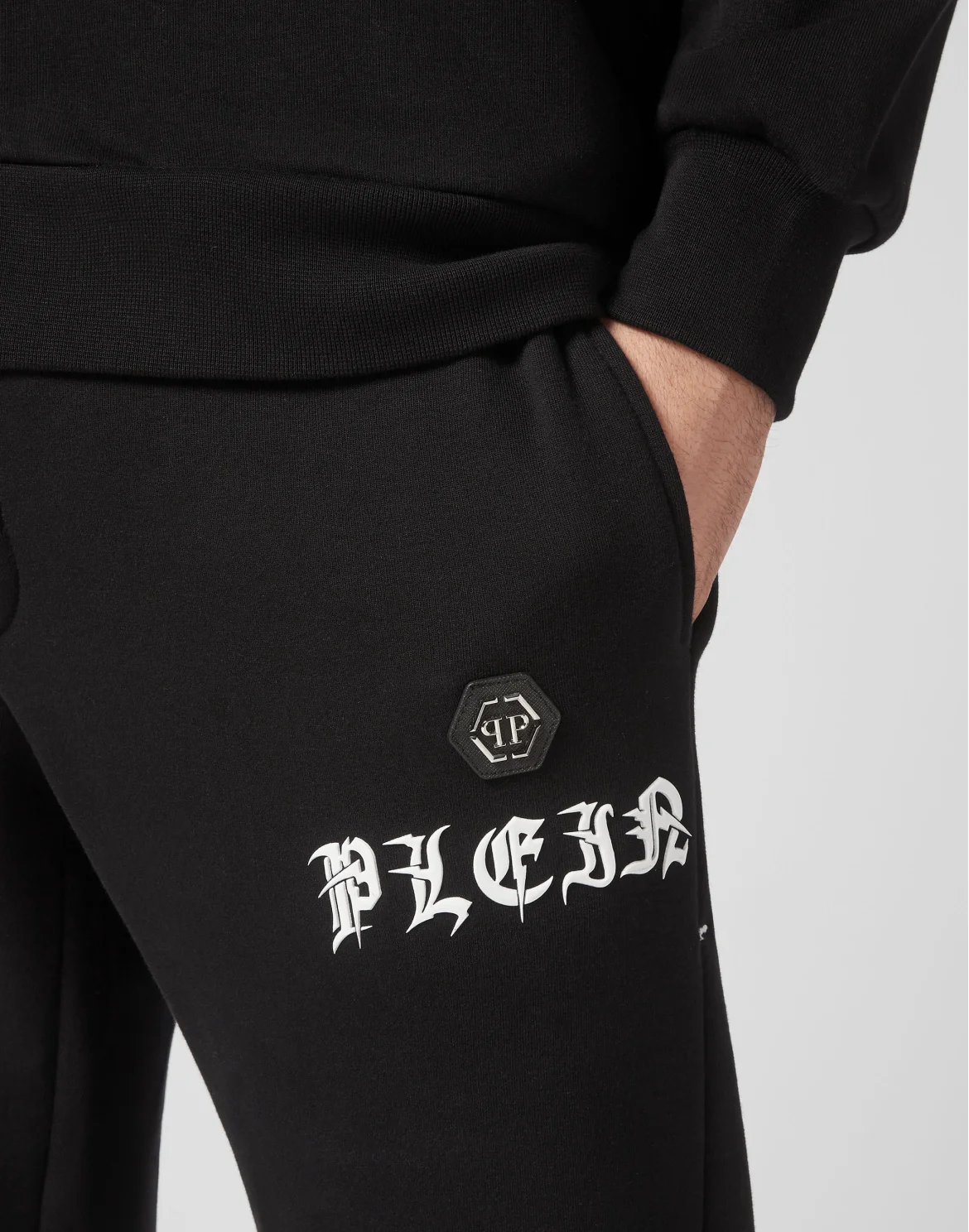 Jogging Tracksuit: Hoodie/Trousers Gothic Plein, цвет: Черный