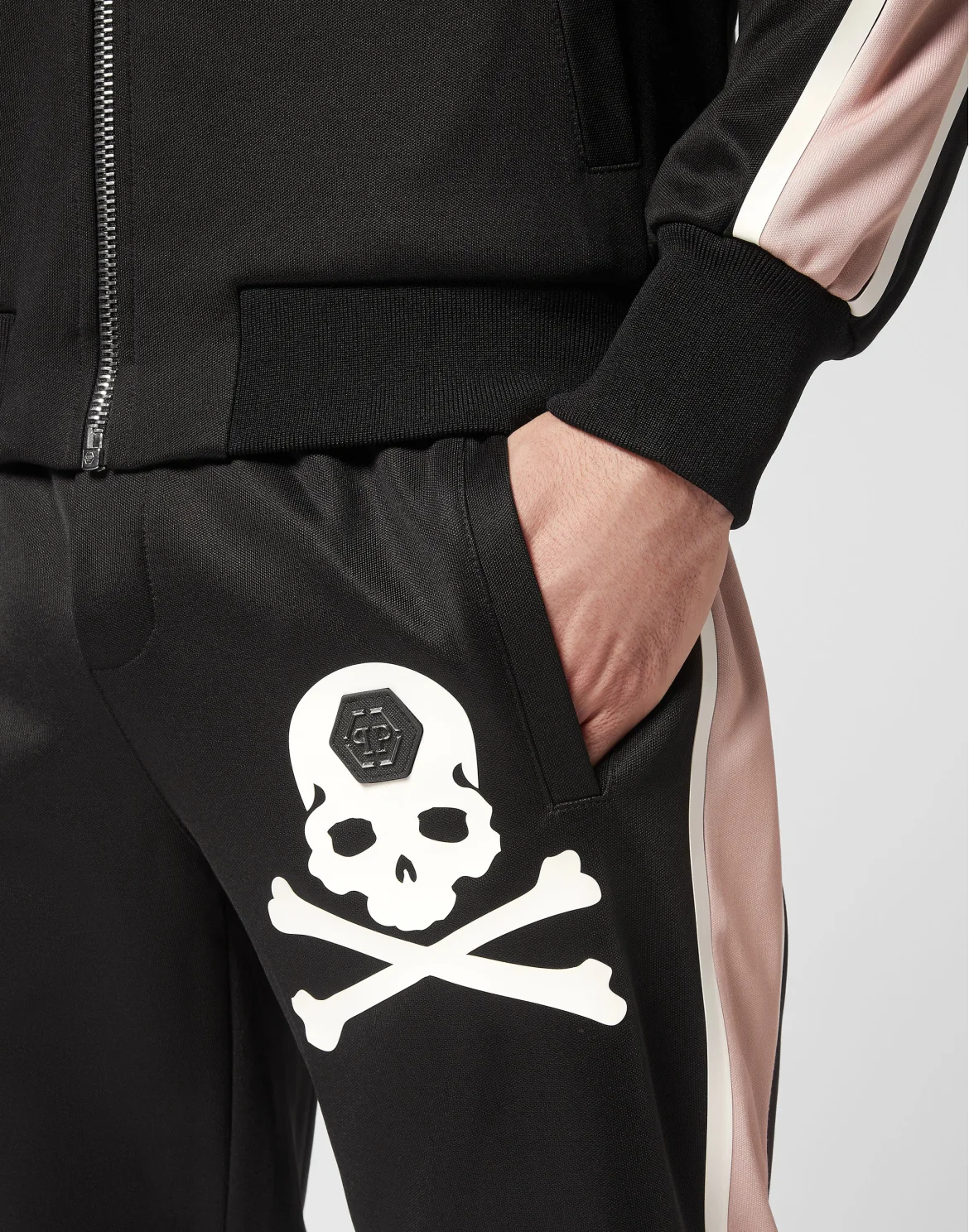 Jogging Tracksuit: Top/Trousers Skull&Bones, цвет: Черный
