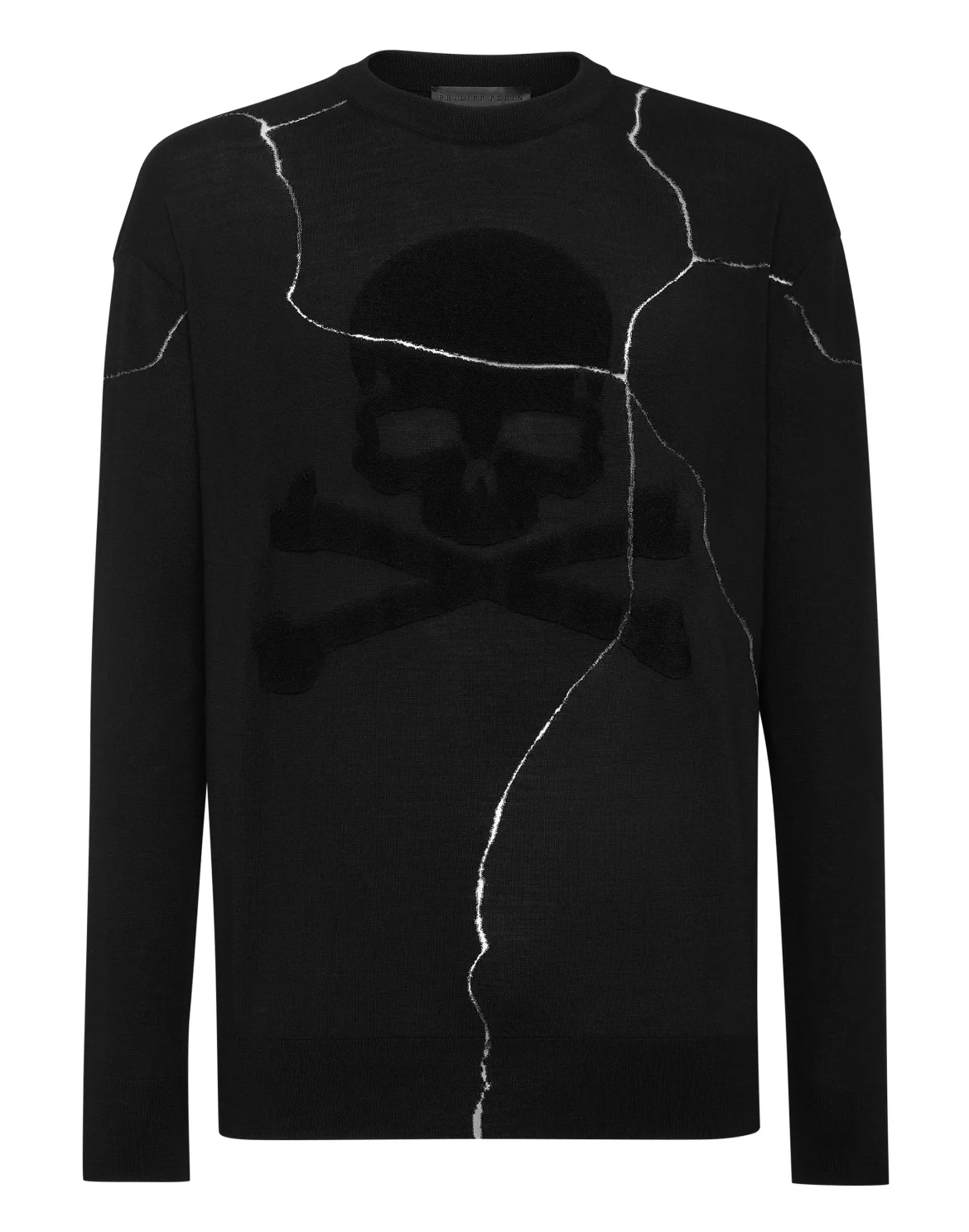 Wool Pullover Round Neck LS Skull&Bones, цвет: Черный