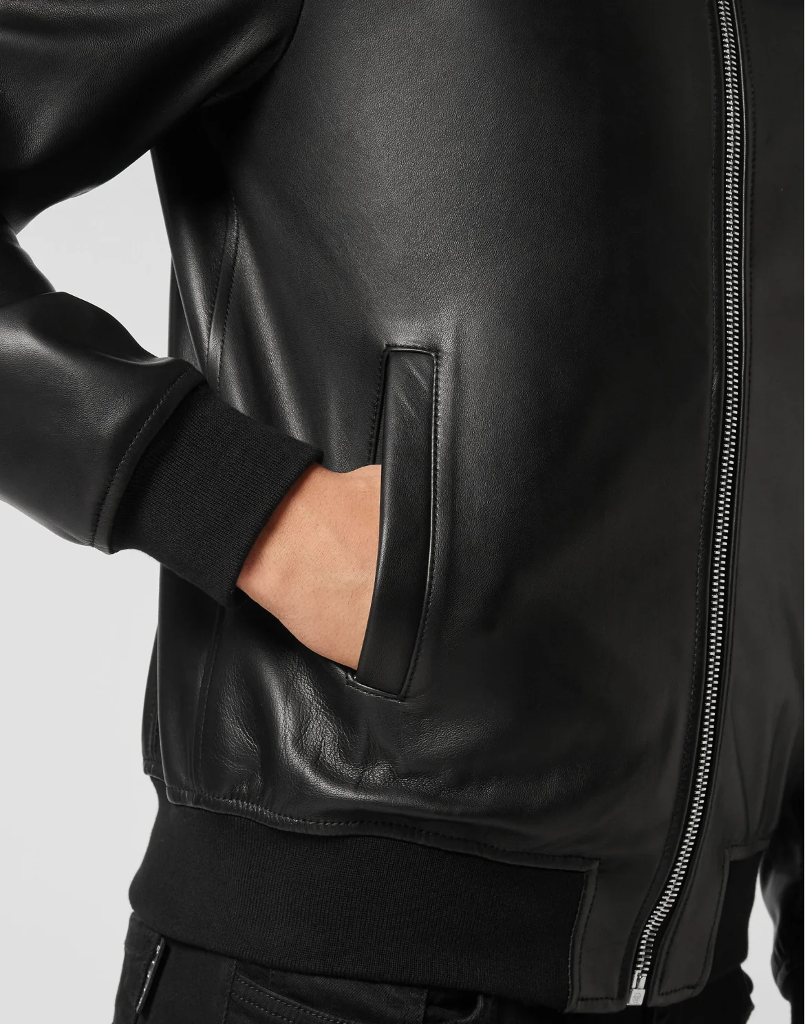 Leather Bomber Billy Jacket, цвет: Черный