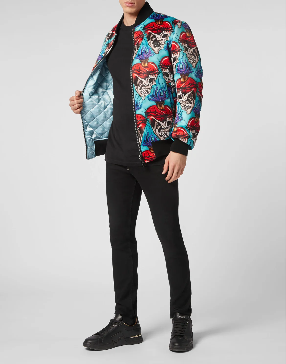 Satin Bomber Love Tattoo, цвет: Бирюзовый