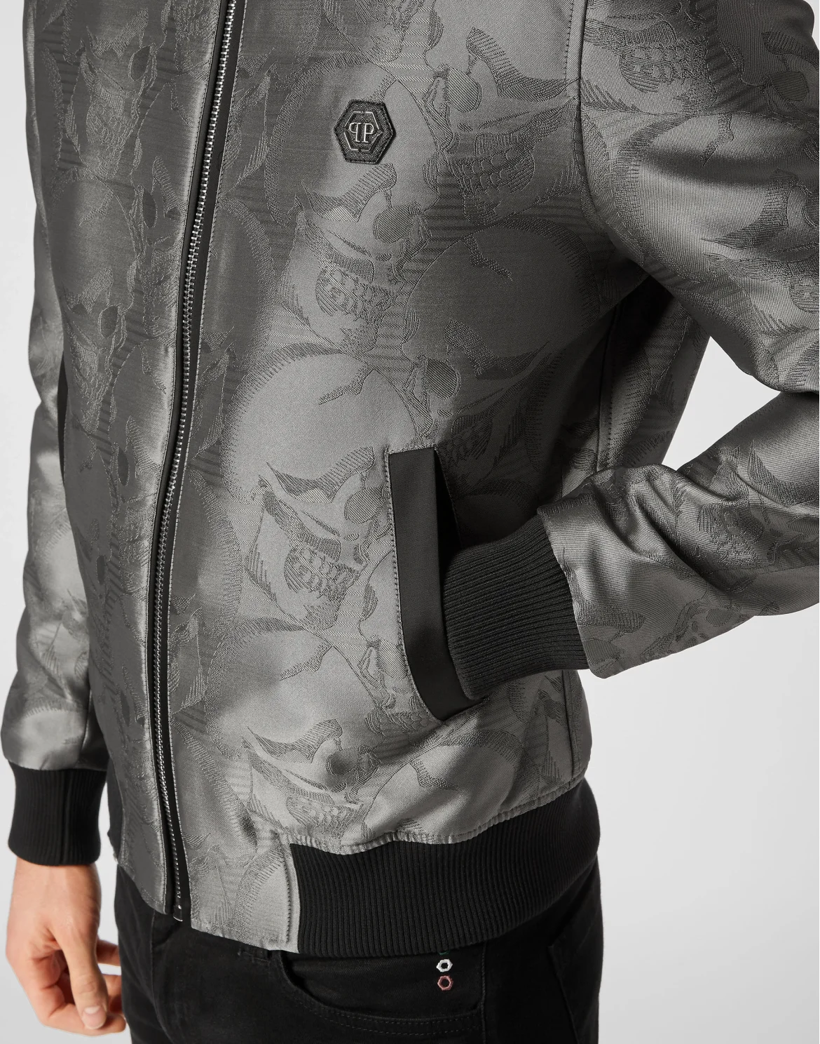 Jacquard Bomber Skull, цвет: Серый