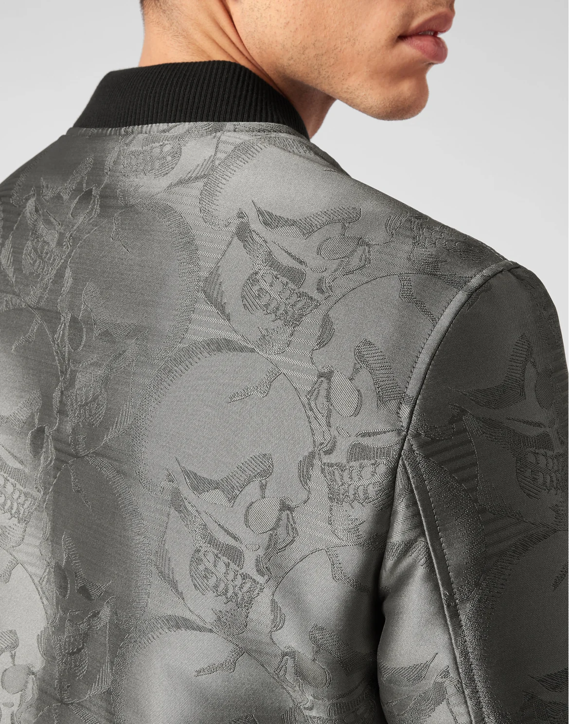 Jacquard Bomber Skull, цвет: Серый