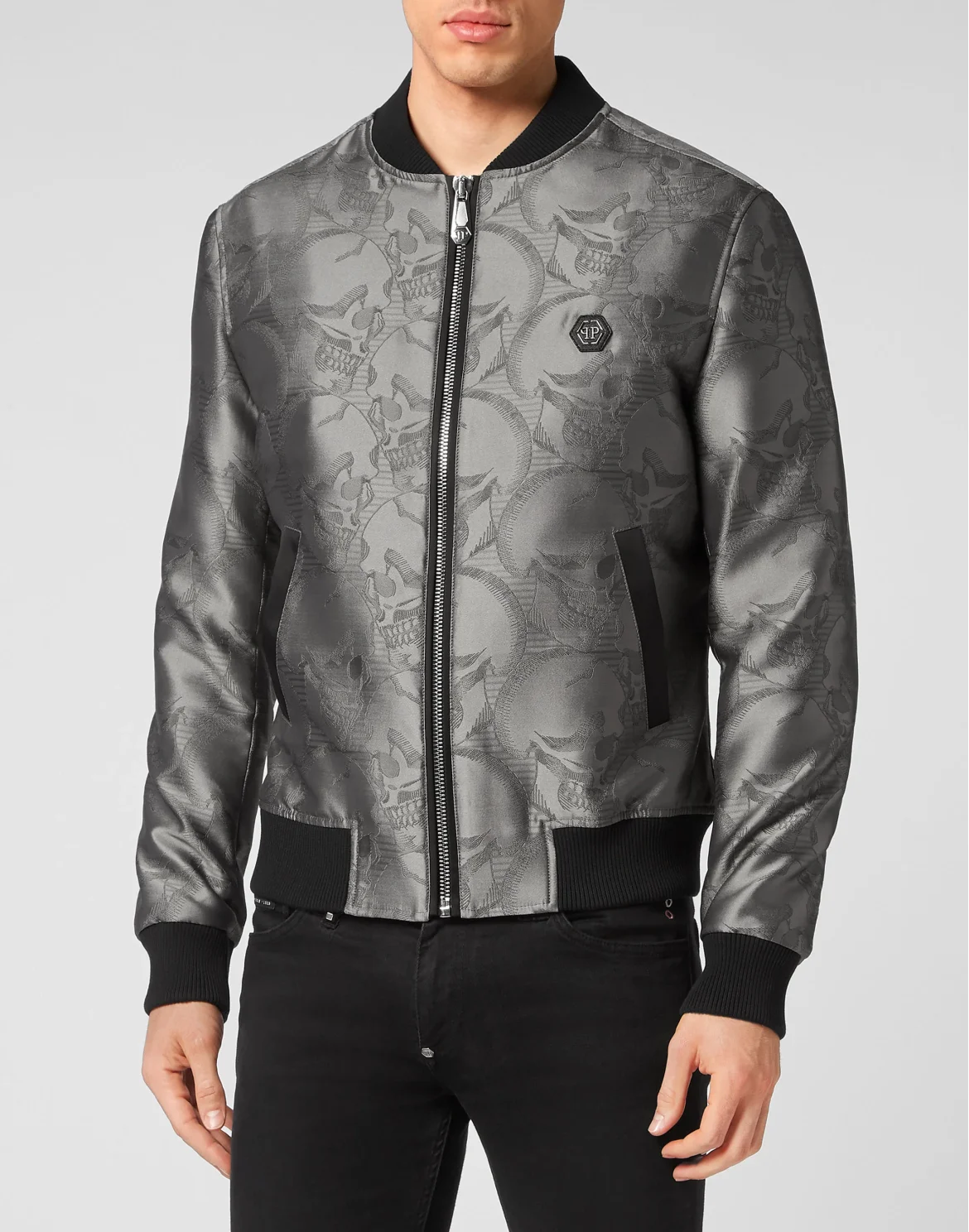 Jacquard Bomber Skull, цвет: Серый