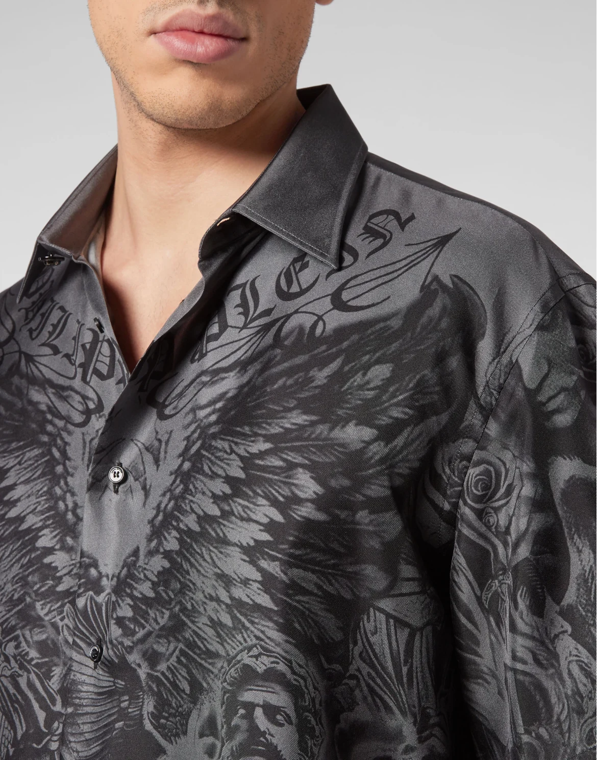 Silk Dandy Shirt SS Tattoo, цвет: Черный