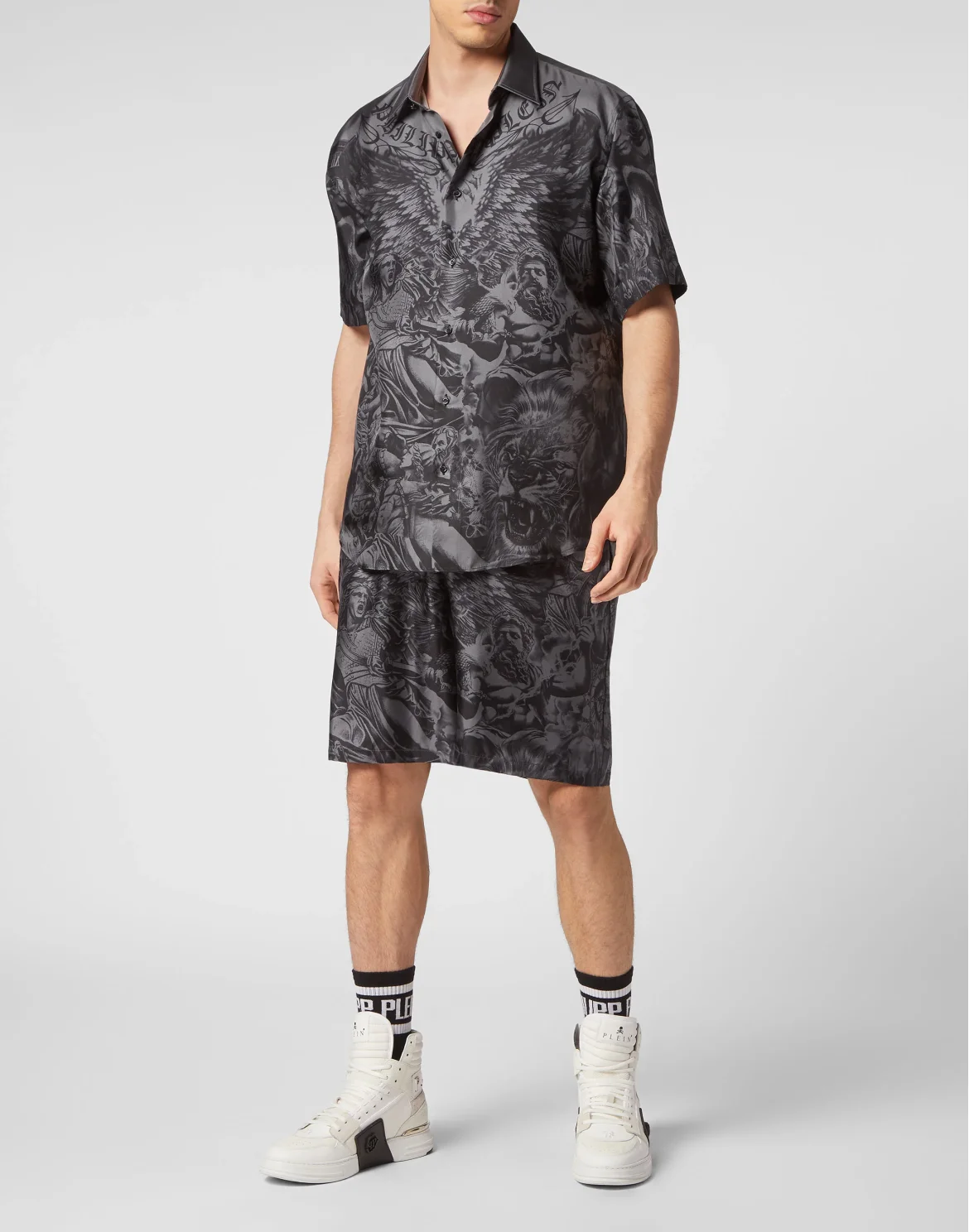 Silk Dandy Shirt SS Tattoo, цвет: Черный