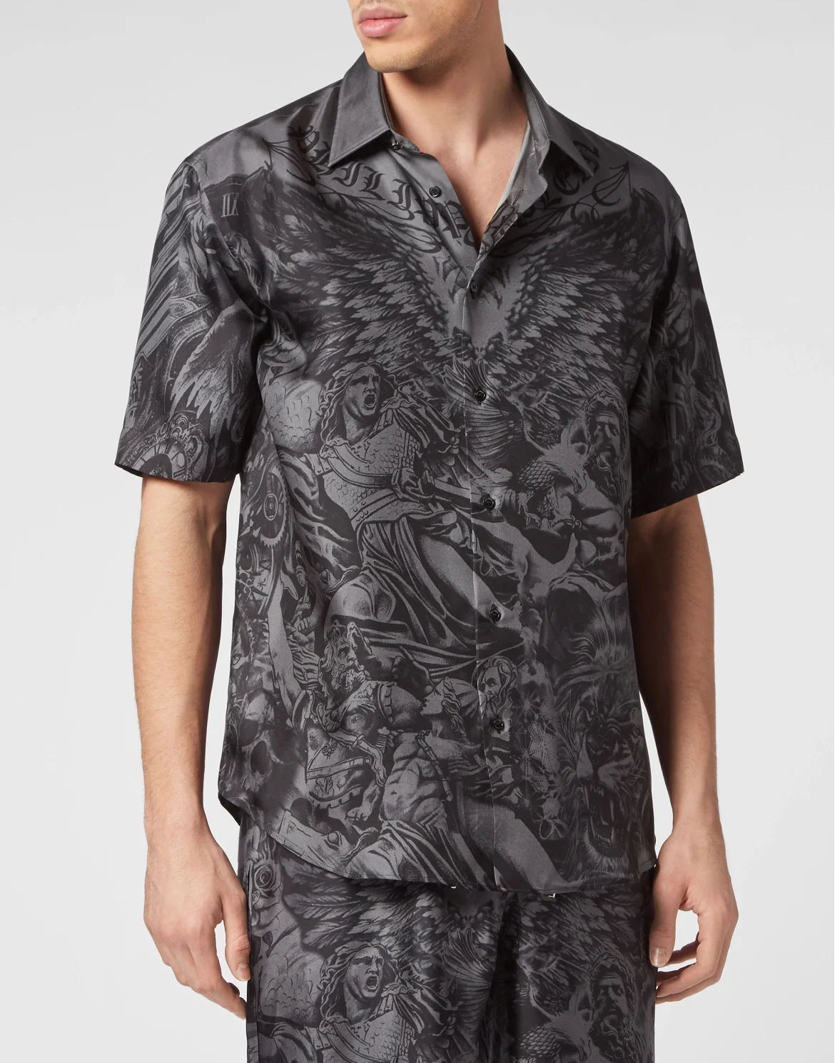 Silk Dandy Shirt SS Tattoo, цвет: Черный