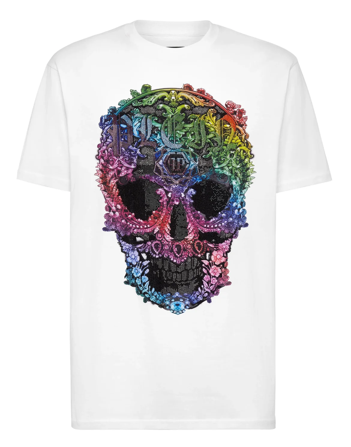 T-shirt Round Neck SS Baroque Skull, цвет: Белый