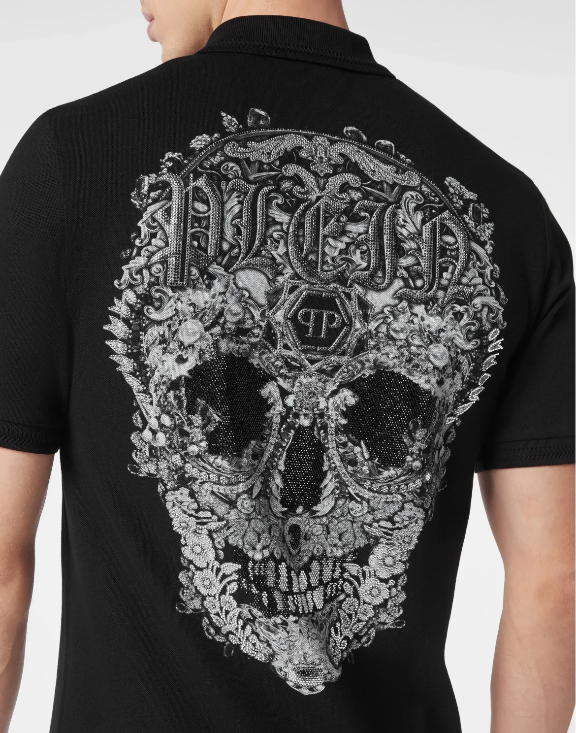 Slim Fit Polo shirt SS Baroque Skull, цвет: Черный