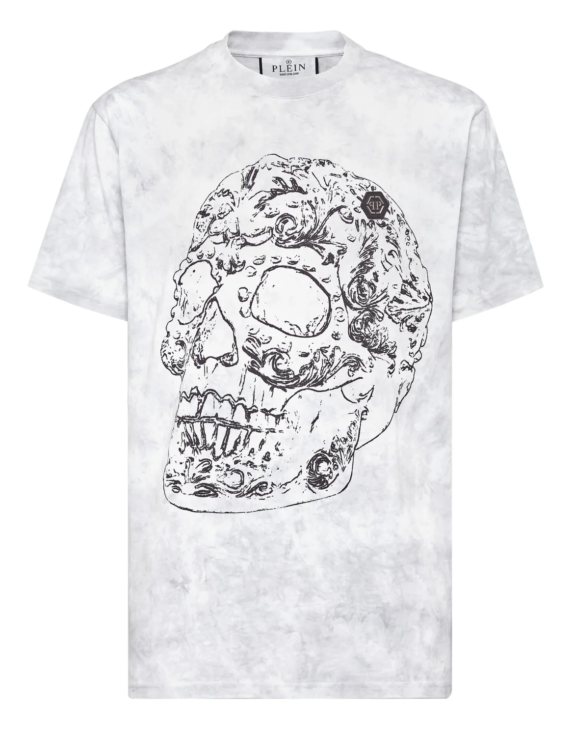 Tie-Dye T-shirt Round Neck SS Gothic Banner, цвет: Белый