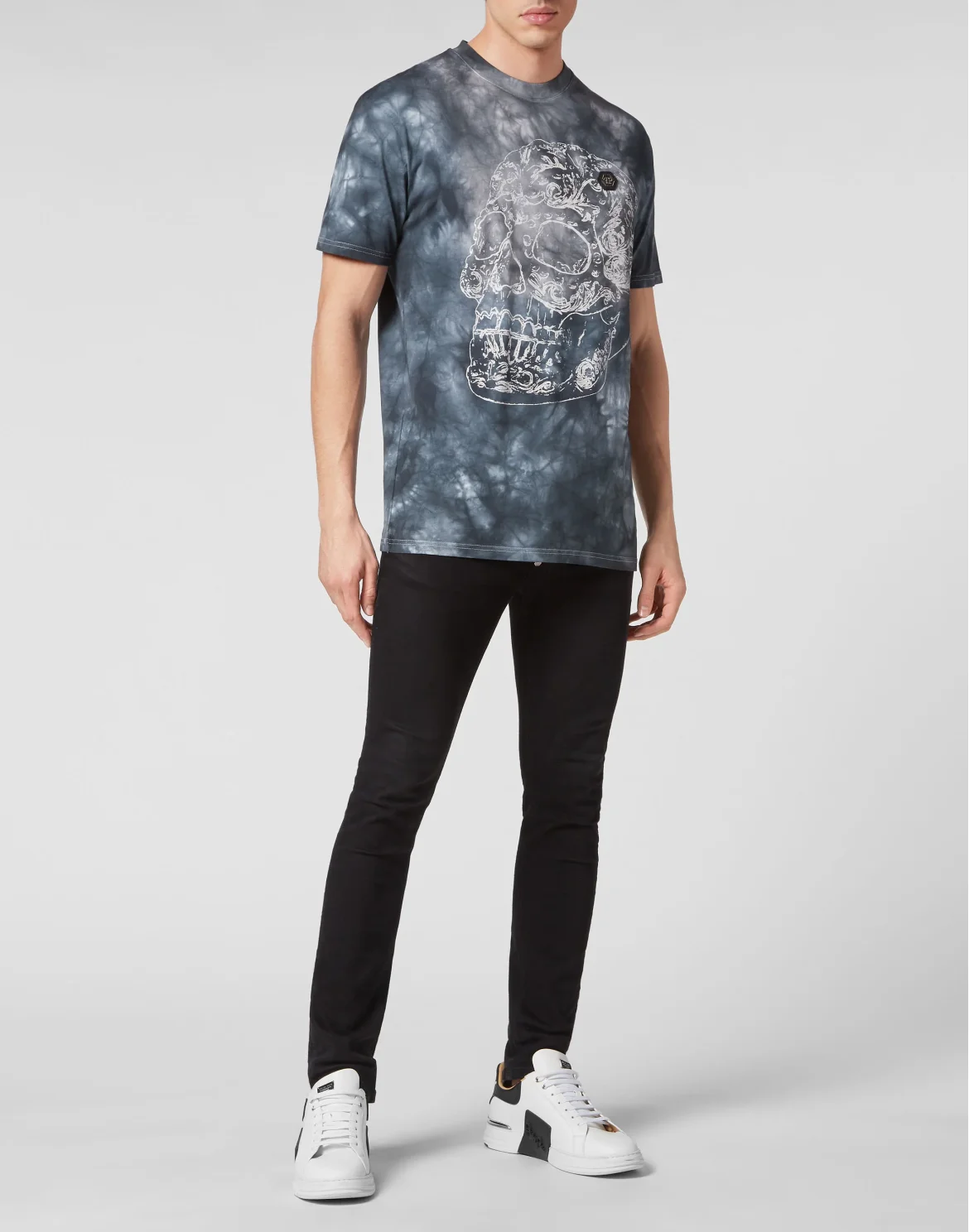 Tie-Dye T-shirt Round Neck SS Gothic Banner, цвет: Черный