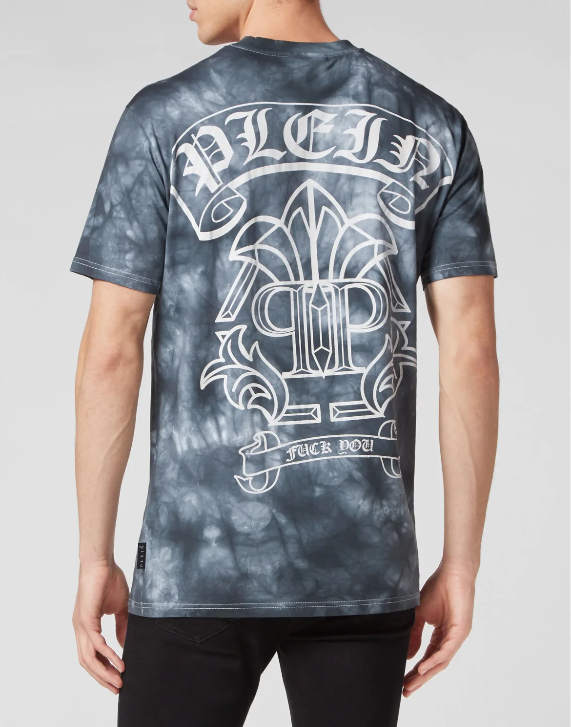 Tie-Dye T-shirt Round Neck SS Gothic Banner, цвет: Черный